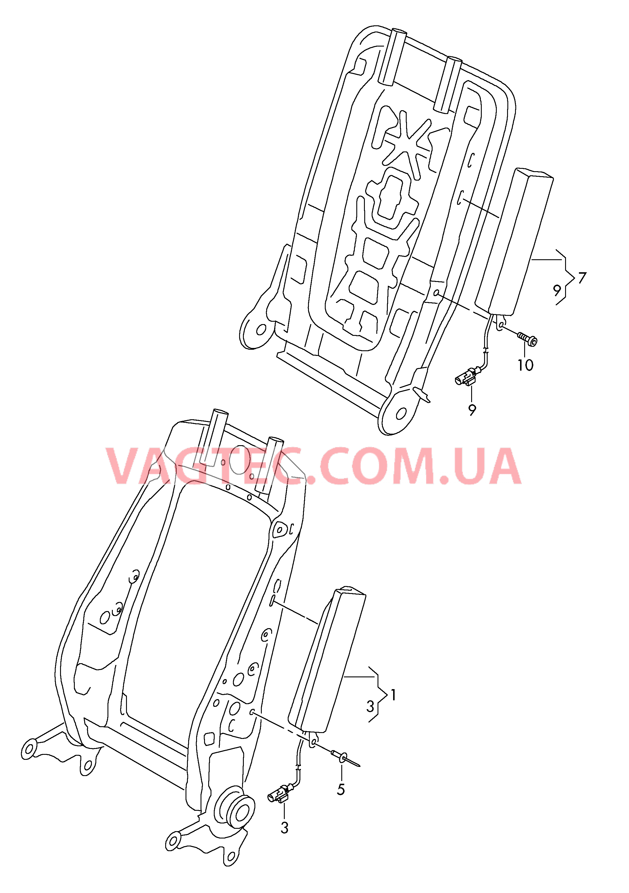 Модуль боковой подушки безоп.  для VOLKSWAGEN Sharan 2011