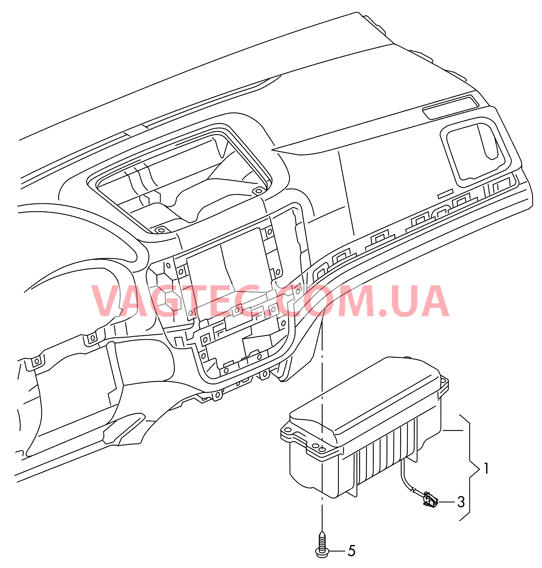 Модуль подушки безопасности (сторона переднего пассажира)  для VOLKSWAGEN Sharan 2011