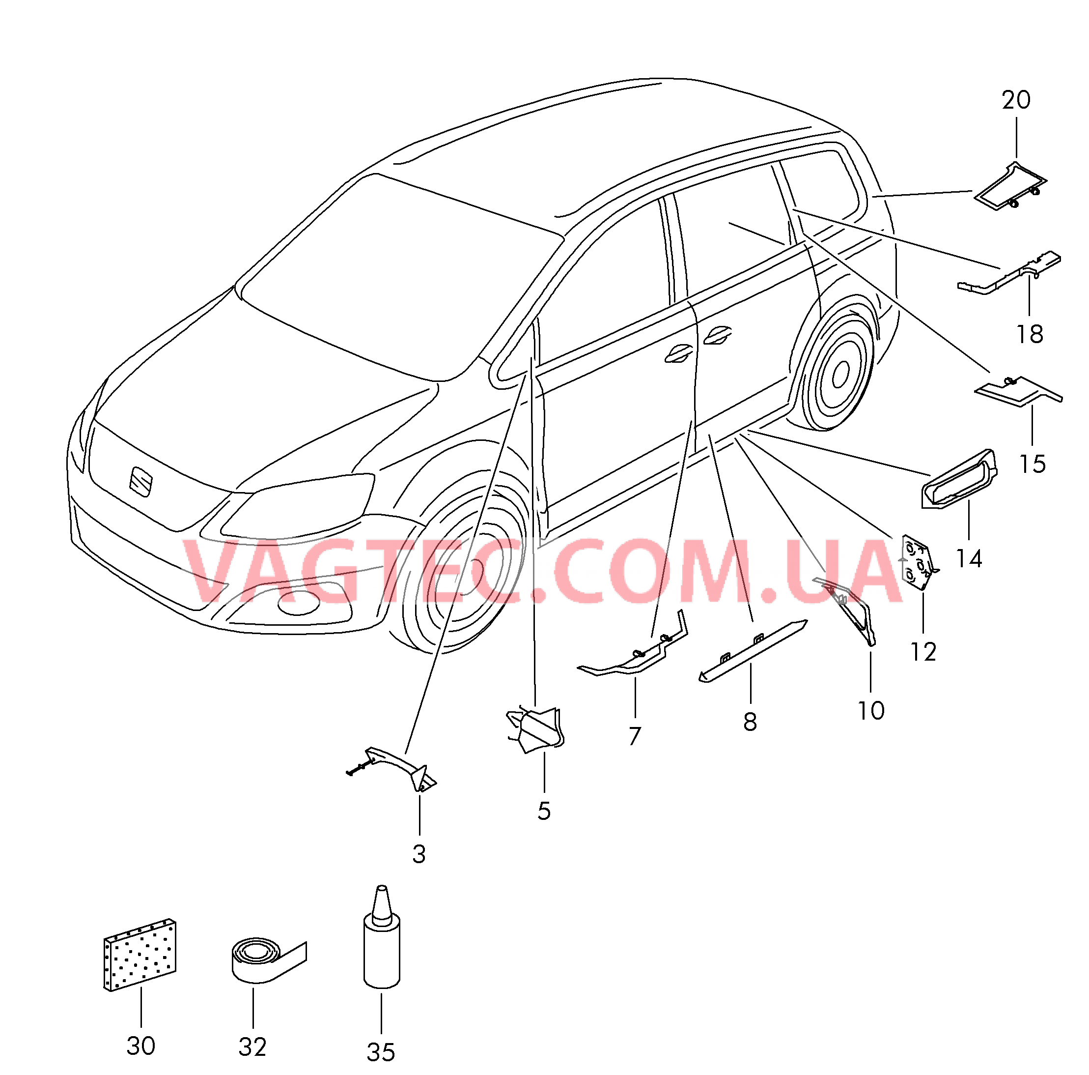 Шумоизоляция  для SEAT Alhambra 2011