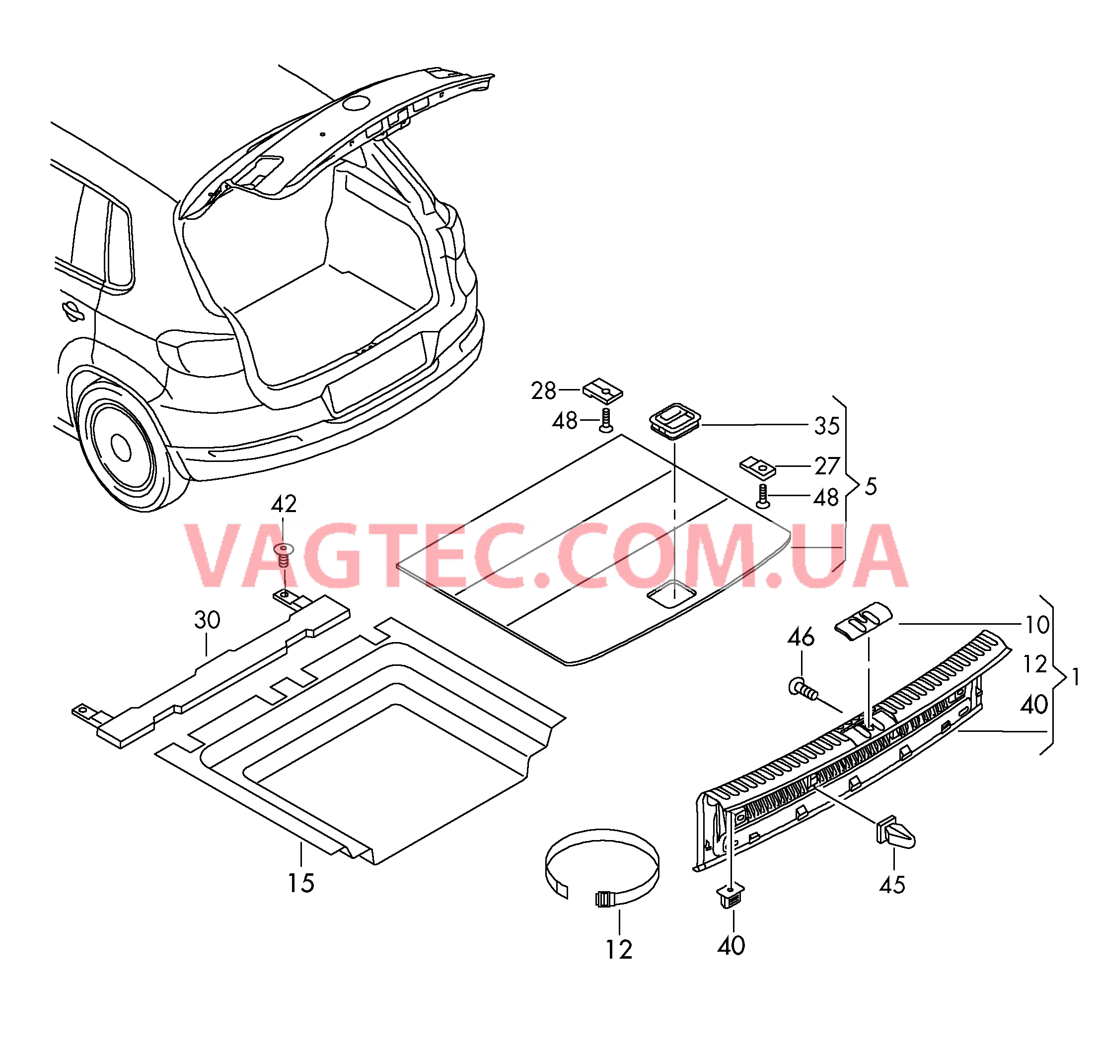 Коврик багажника Накладка для кронштейна замка  для SEAT Alhambra 2017