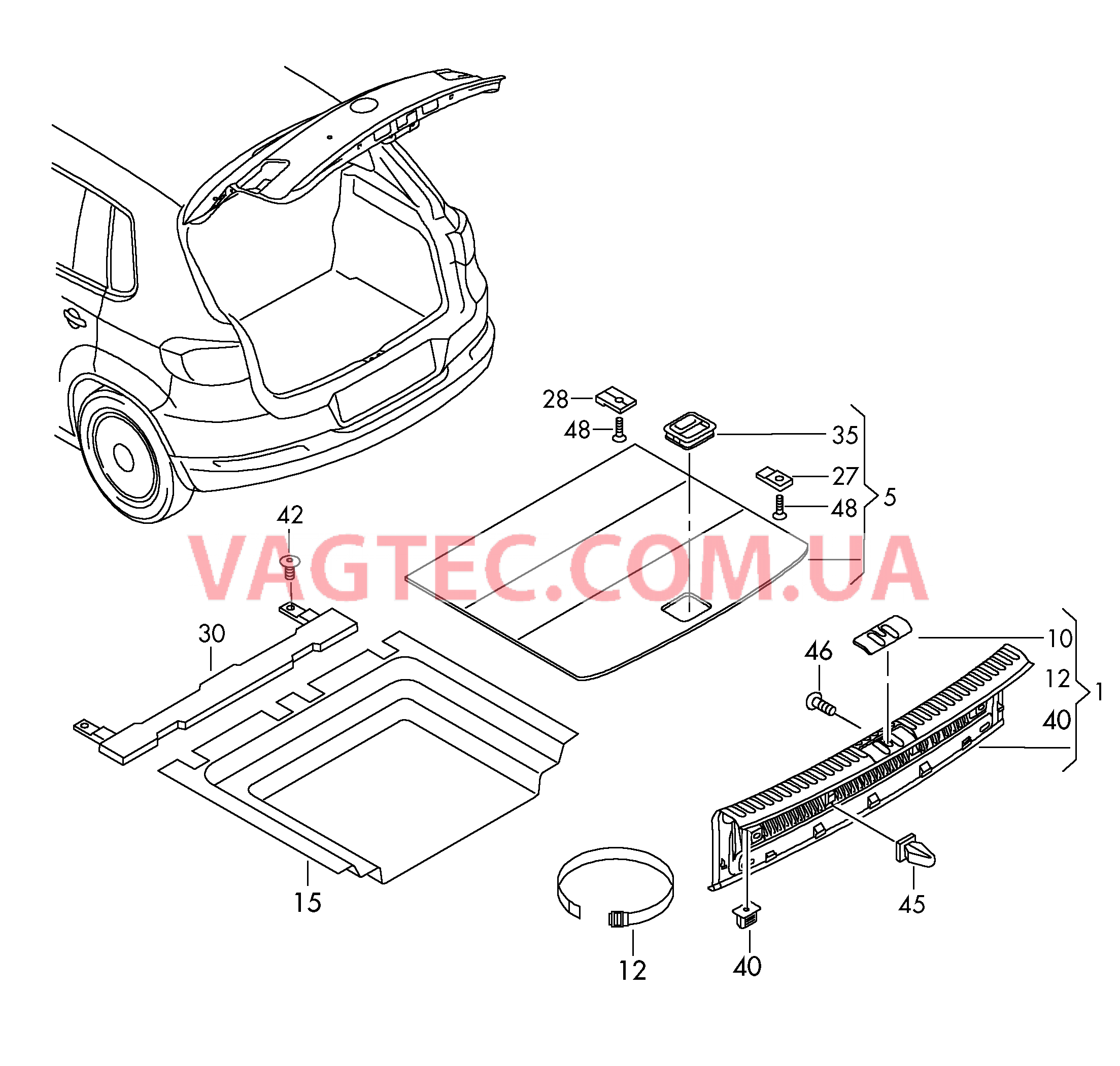 Коврик багажника Накладка для кронштейна замка  для SEAT Alhambra 2014