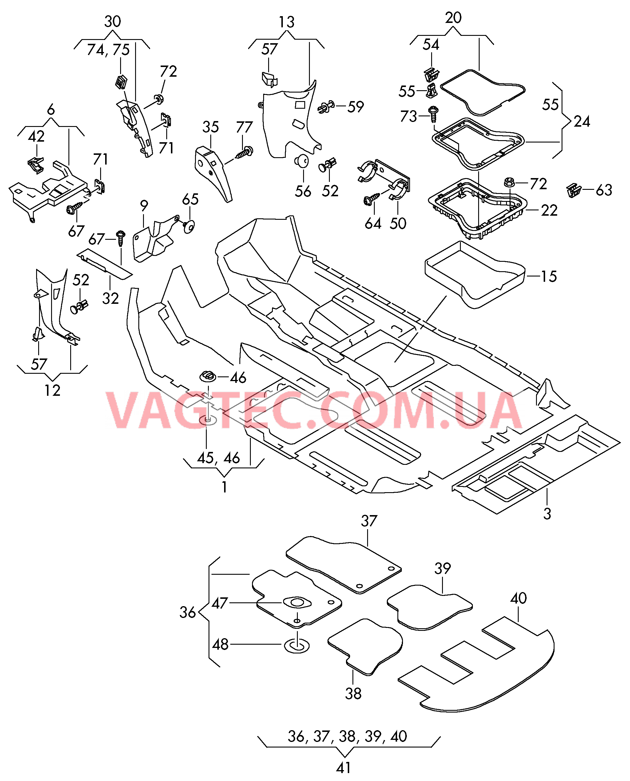 Коврики Облицовка стойки А Коврик  для SEAT Alhambra 2012