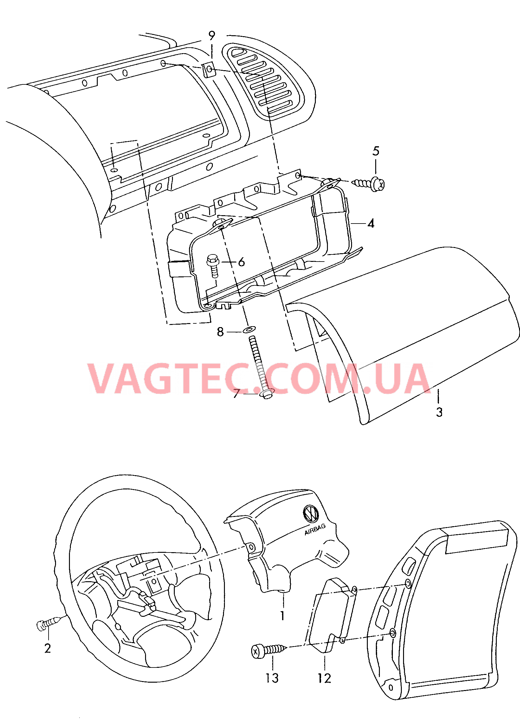 Подушка безопасности  для VOLKSWAGEN Sharan 2000