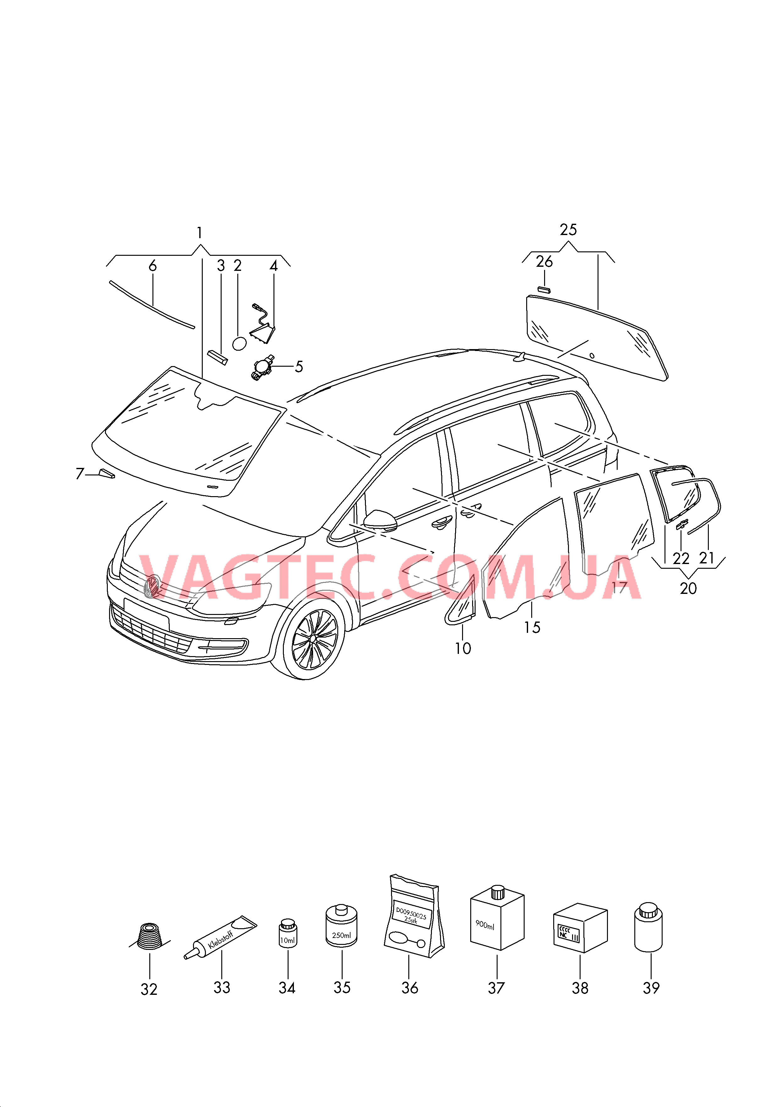 Стёкла  для SEAT Alhambra 2017