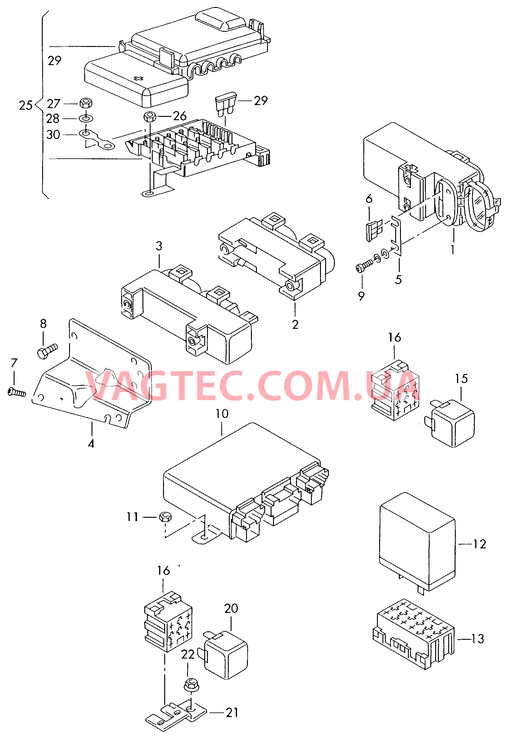 Реле и блоки управления Гнездо для предохранителя  для SEAT Alhambra 2004