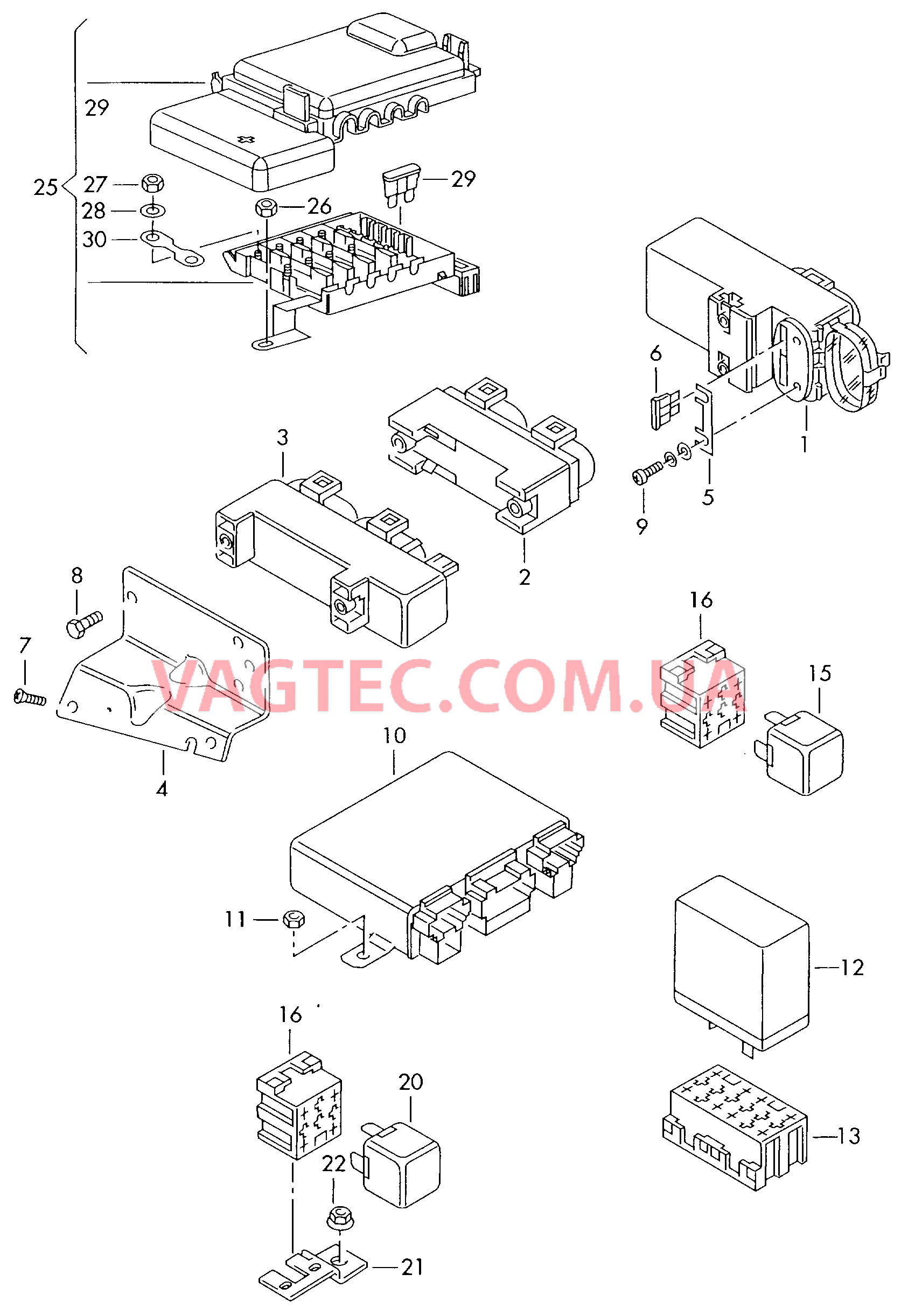 Реле и блоки управления Гнездо для предохранителя  для VOLKSWAGEN Sharan 2004