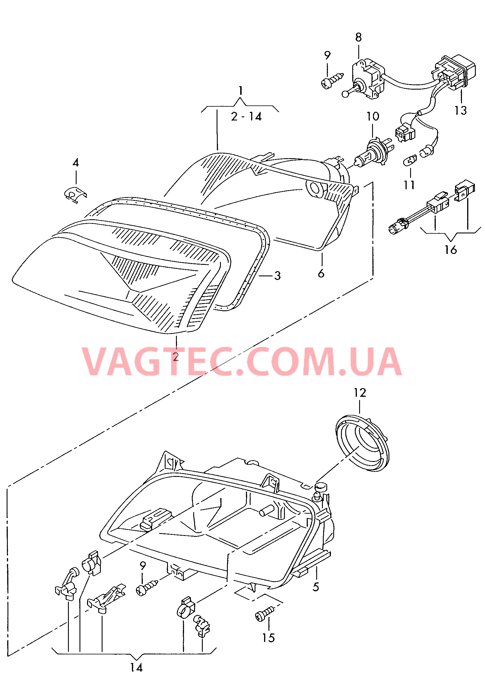 Фары  для VOLKSWAGEN Sharan 2000