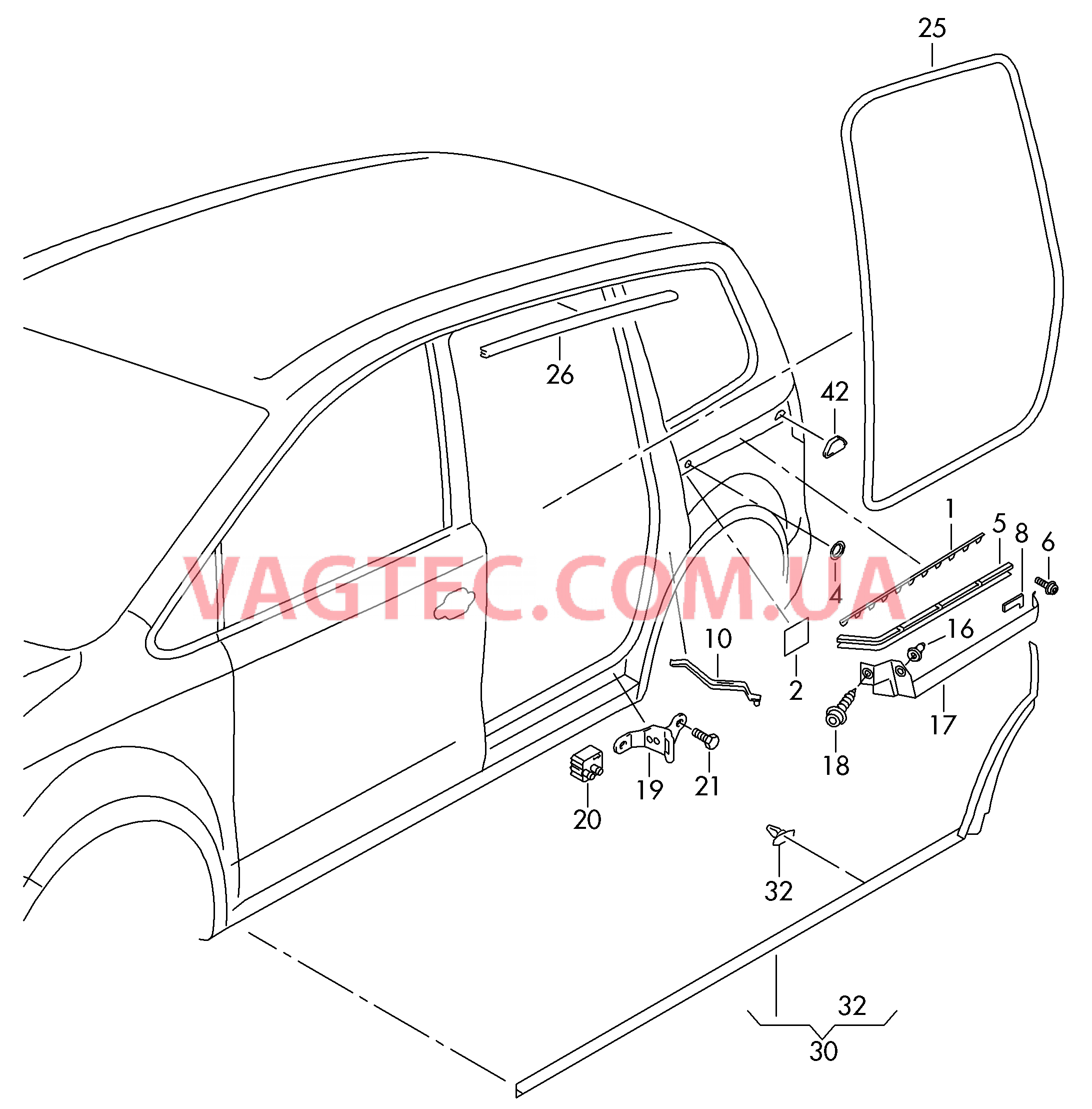 Направляющая Фиксатор двери Уплотнитель сдвижной двери  для SEAT Alhambra 2012
