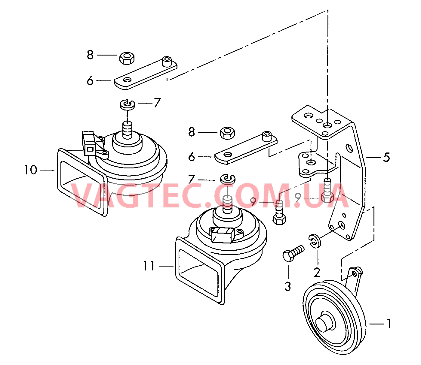 Звуковой сигнал, двойной  для SEAT Alhambra 2006