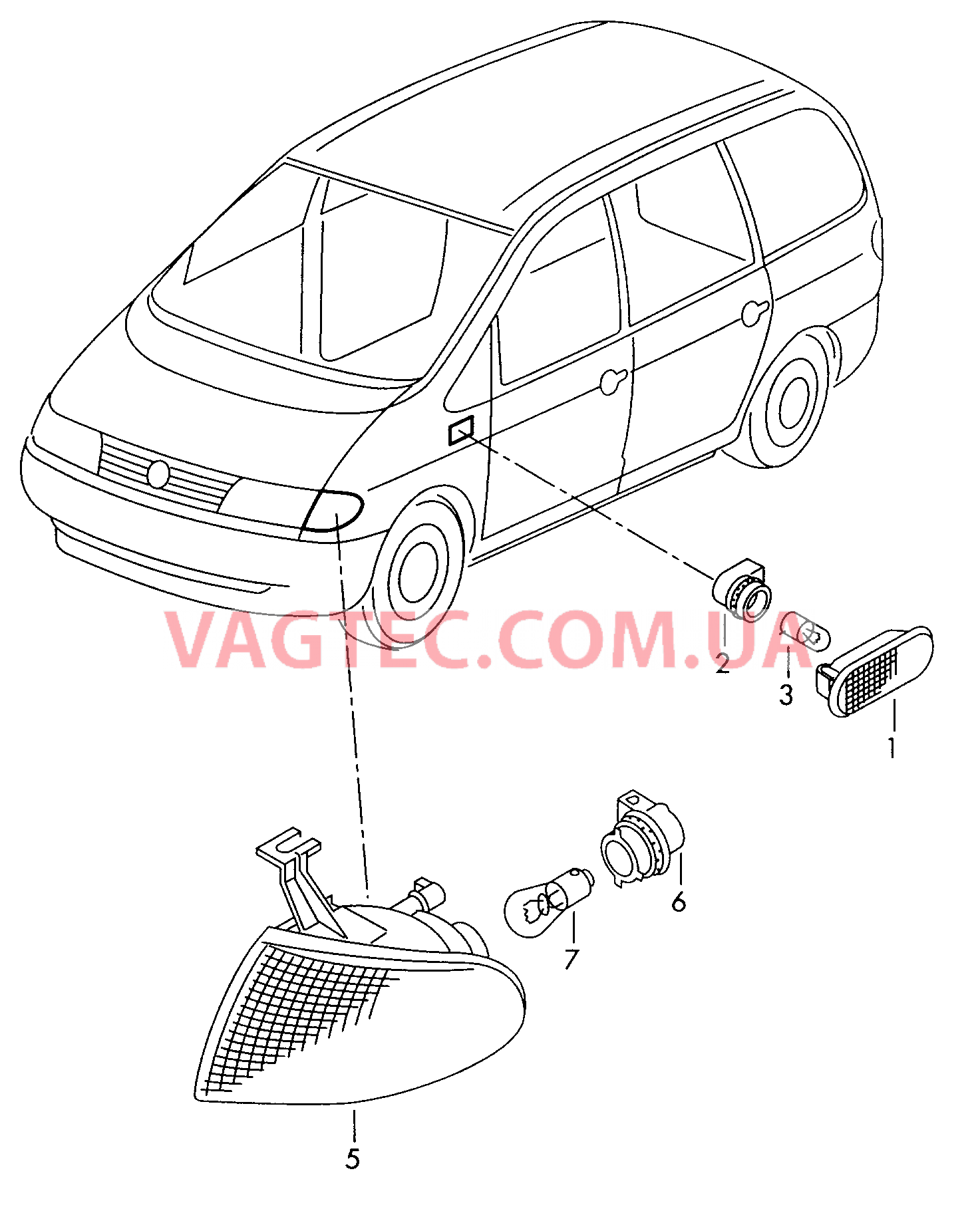 Фонарь указателя поворота  для SEAT Alhambra 2000