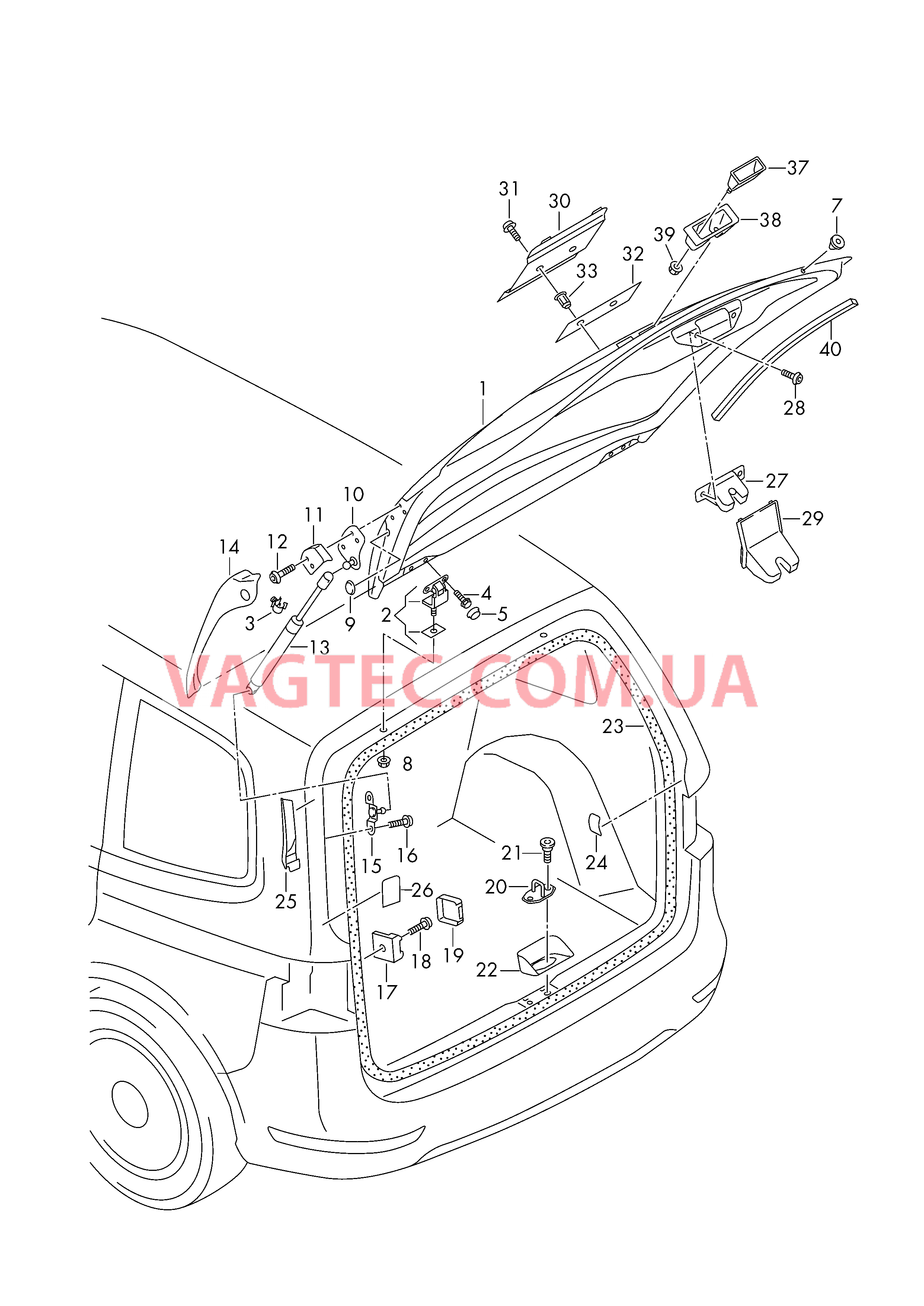 Крышка багажного отсека  для SEAT Alhambra 2017