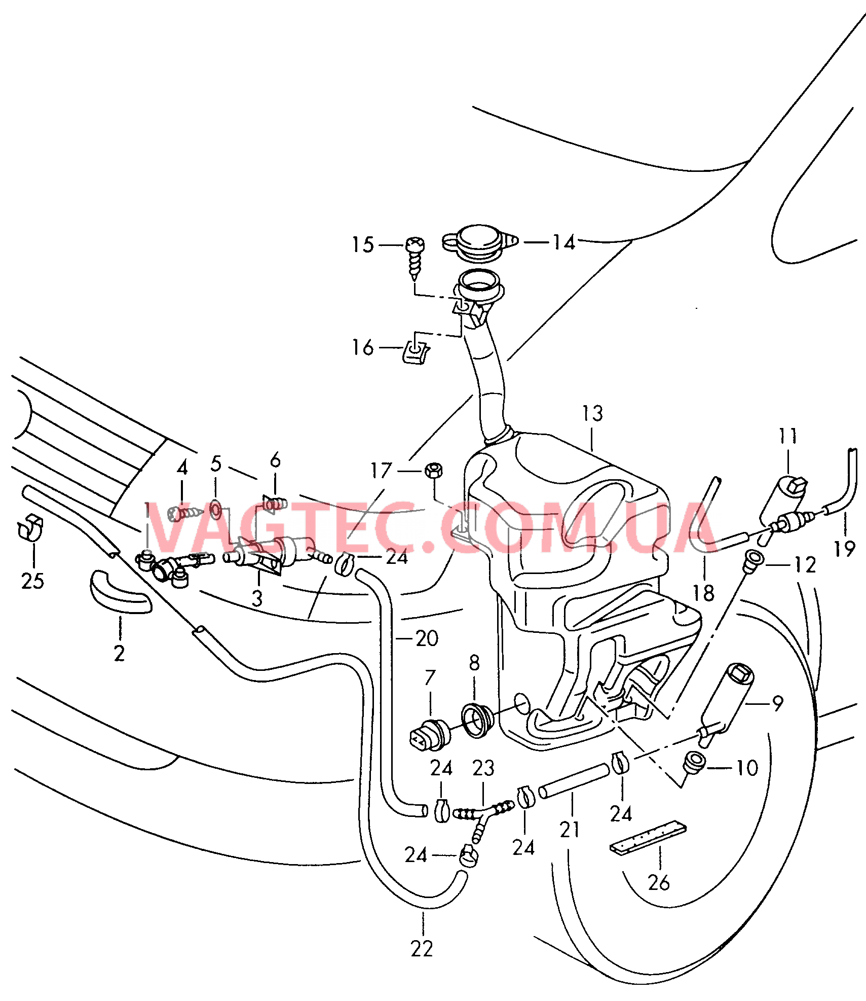 Омыватель фар  для VOLKSWAGEN Sharan 2000