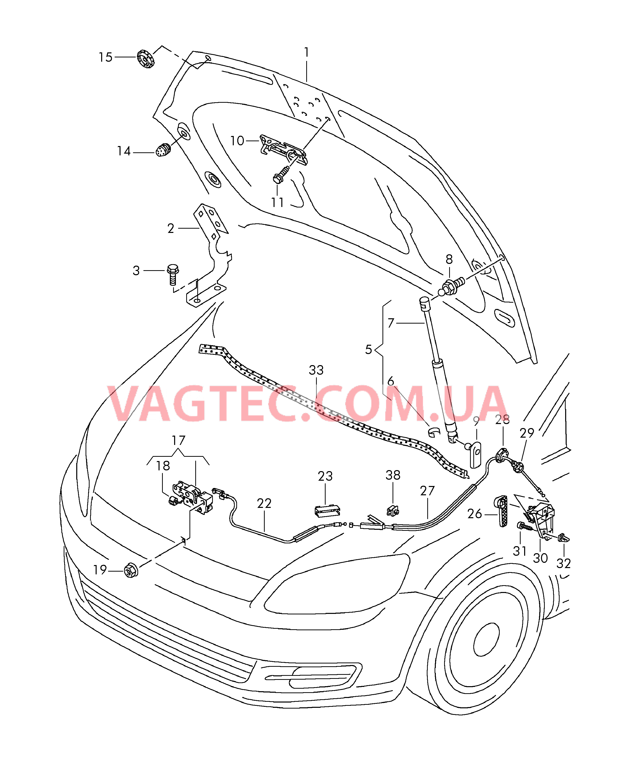 Капот  для SEAT Alhambra 2019