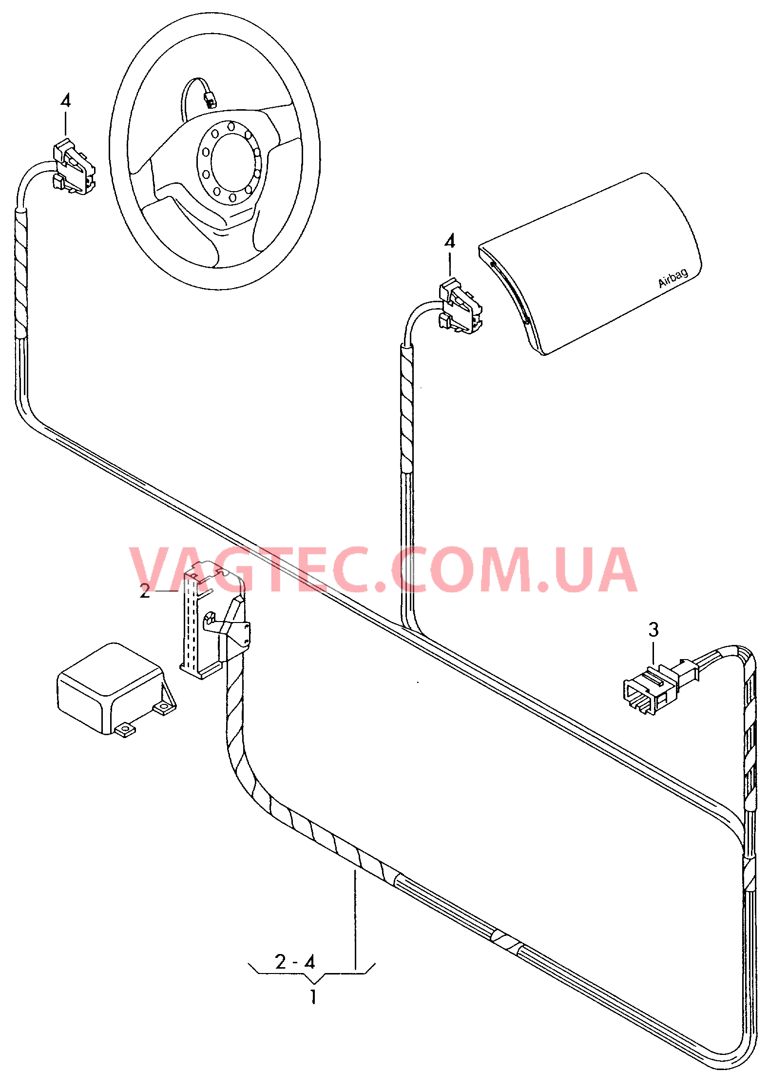 Жгут проводов подушки безопас.  для VOLKSWAGEN Sharan 2000