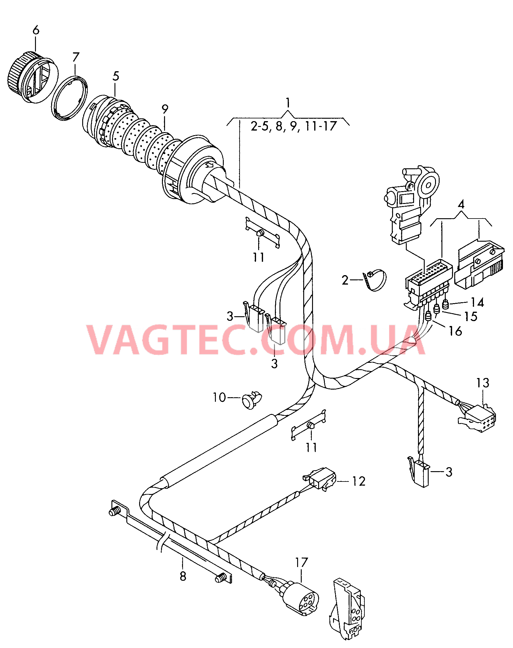 Жгут проводов двери  для VOLKSWAGEN Sharan 2008