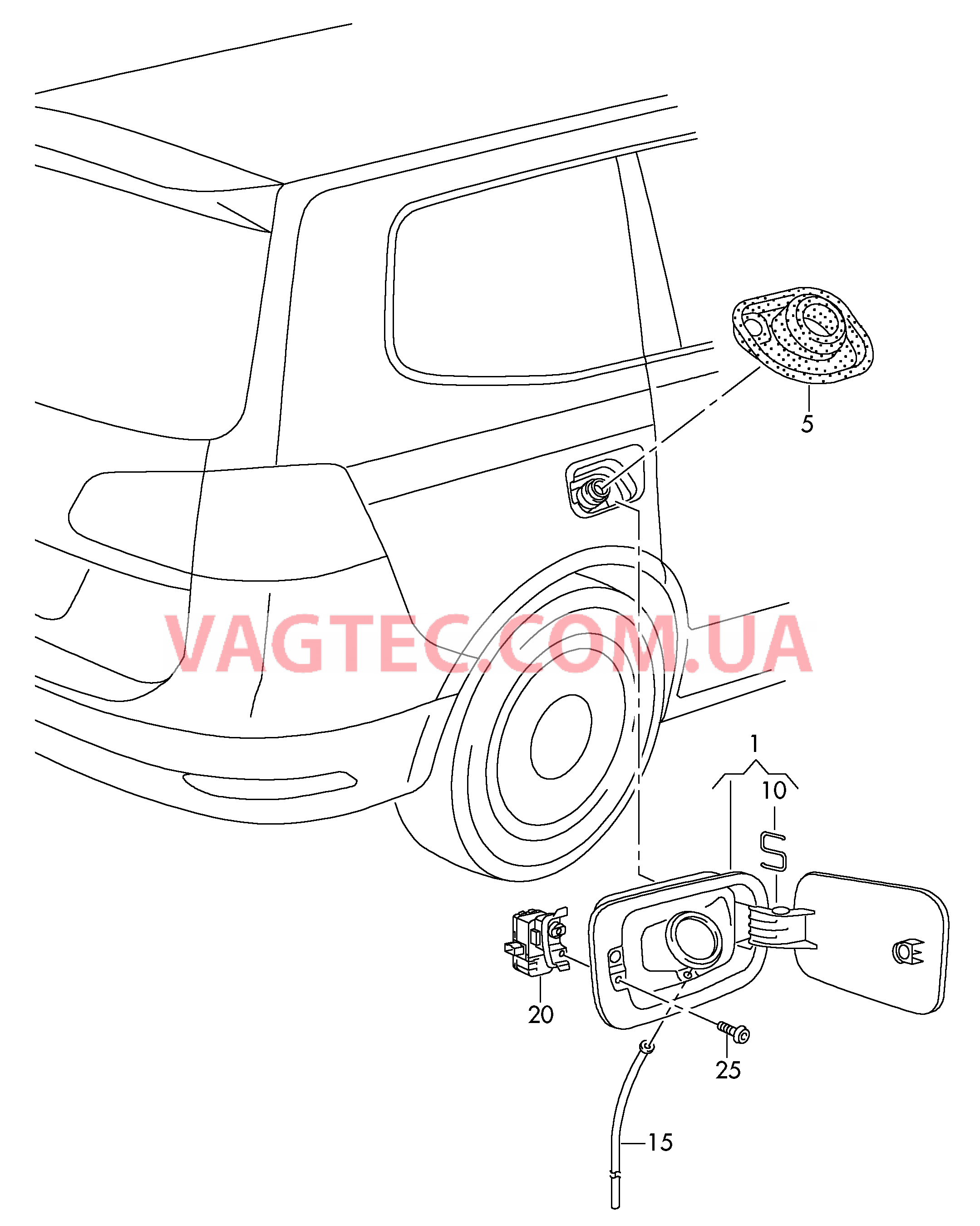 Крышка заливной горловины бака с серьгой  для SEAT Alhambra 2015