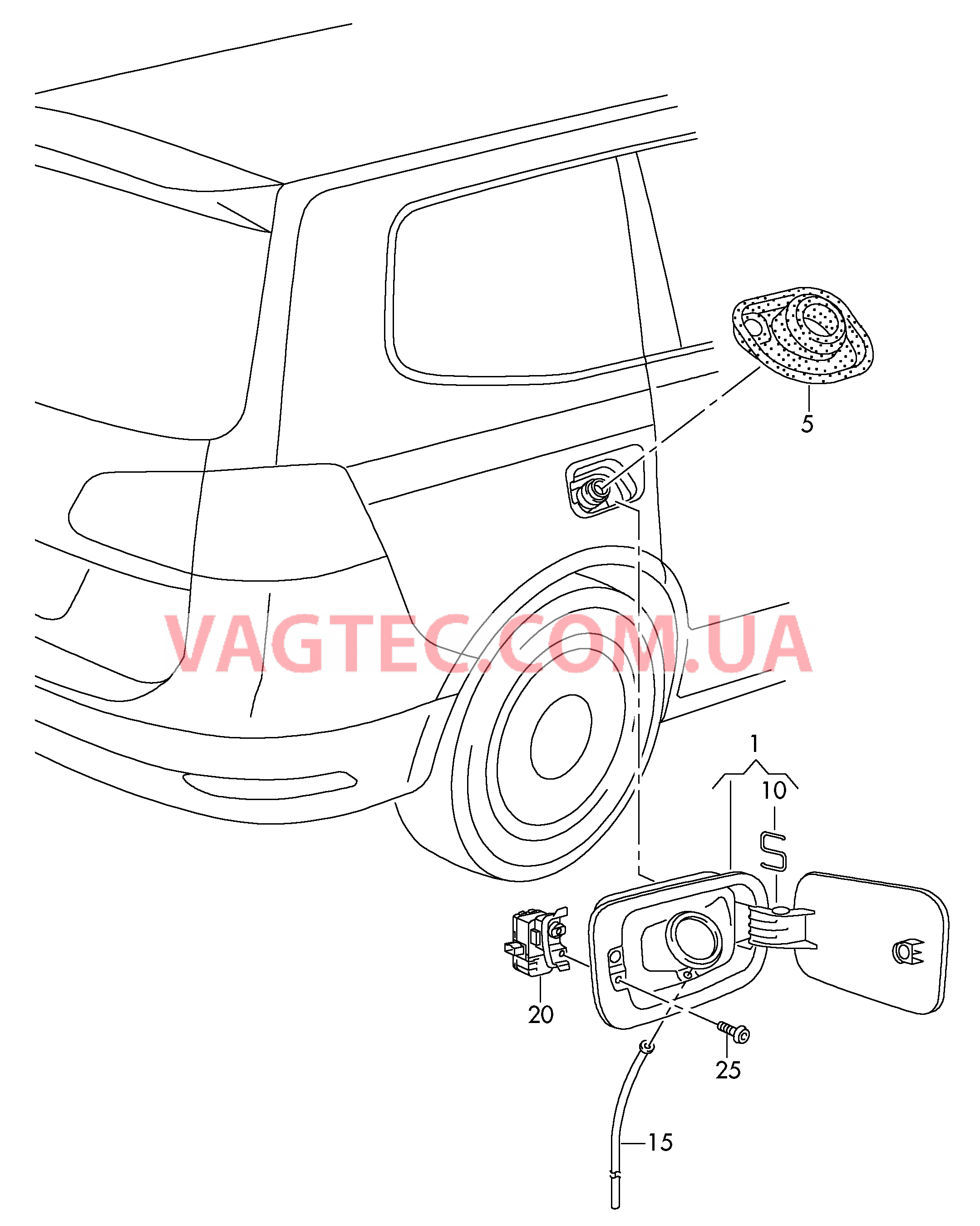 Крышка заливной горловины бака с серьгой  для SEAT Alhambra 2019