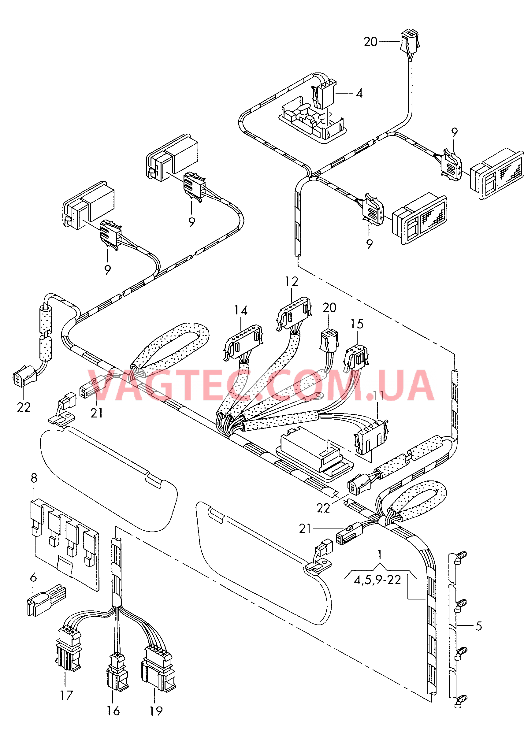 Жгут провдов плафона  для SEAT Alhambra 2006