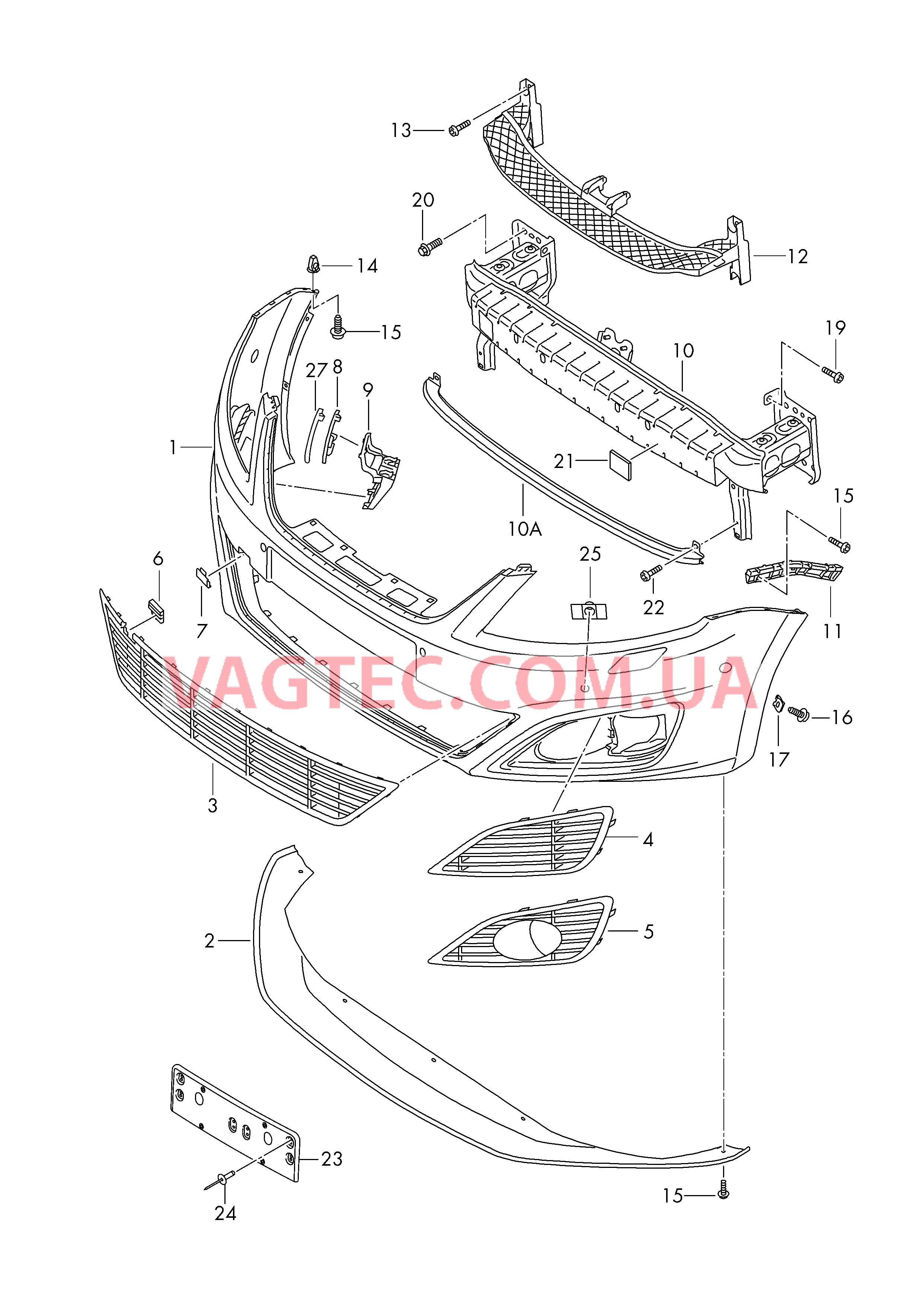 Бампер  D - 18.10.2010>> для SEAT Alhambra 2014