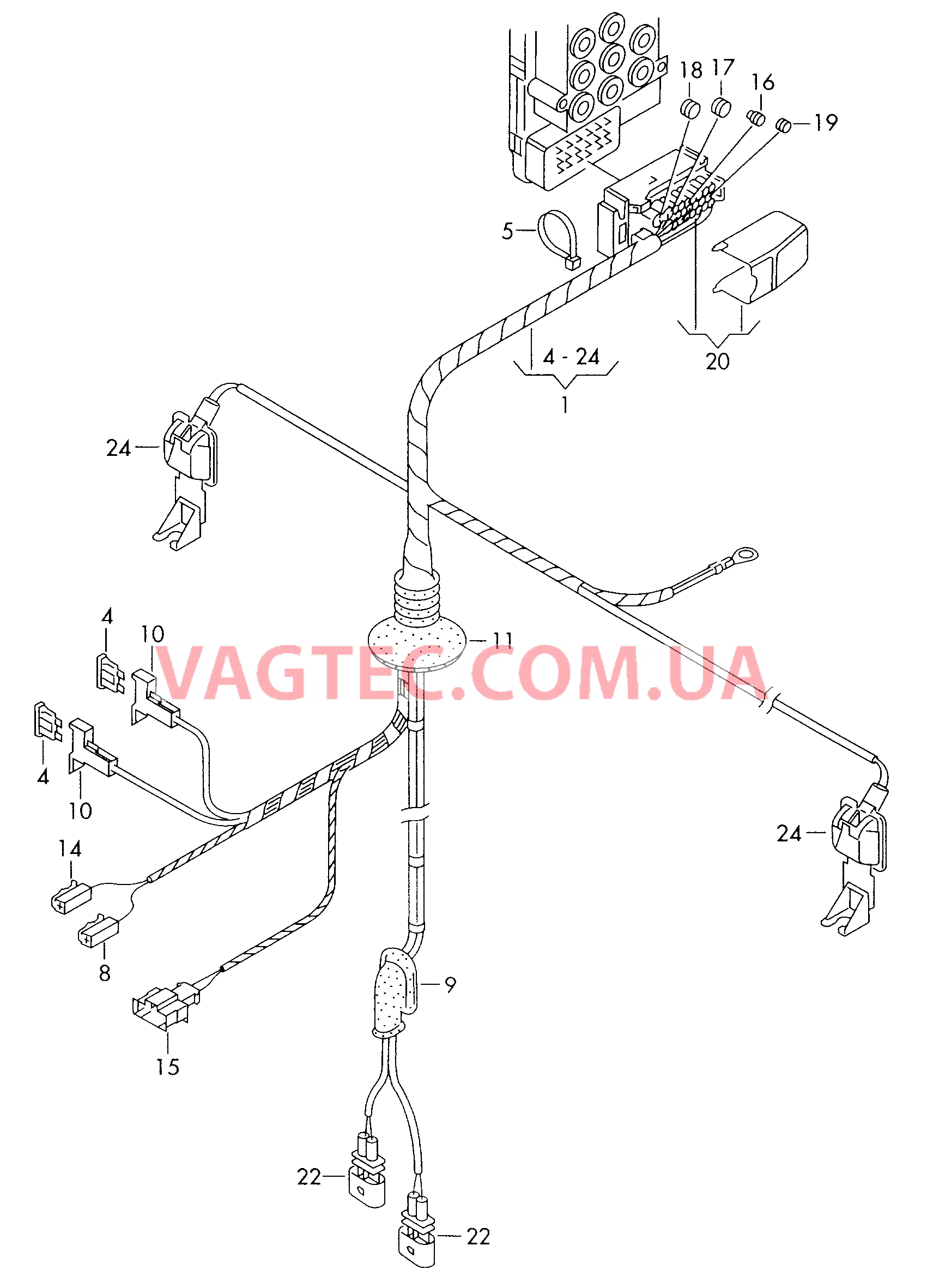 Жгут проводов для системы                  -ABS-  см. панель иллюстраций:   F             >> 7M-W-507 060 F 7M-W-507 061>> для SEAT Alhambra 2000