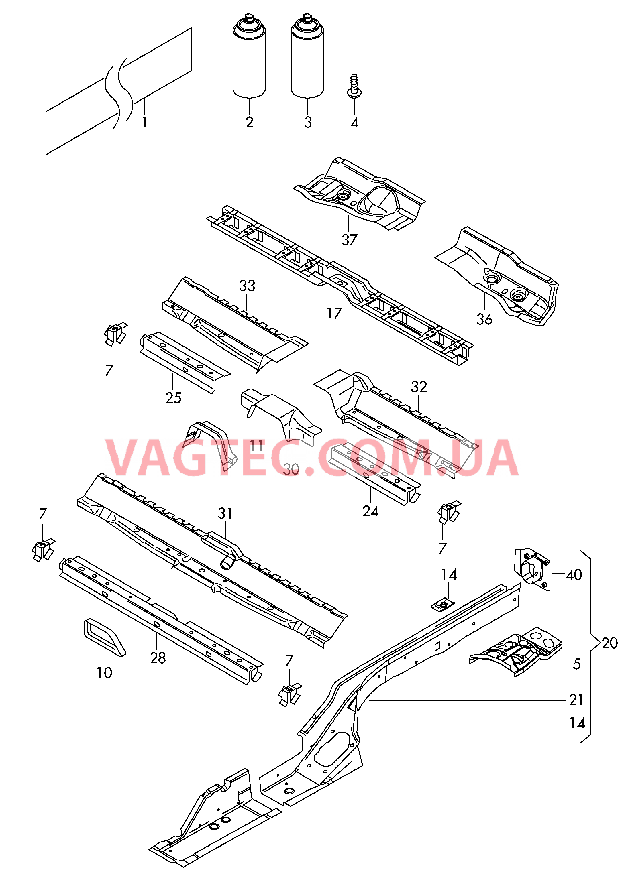 Лонжерон Кронштейн запасного колеса  для SEAT Alhambra 2018