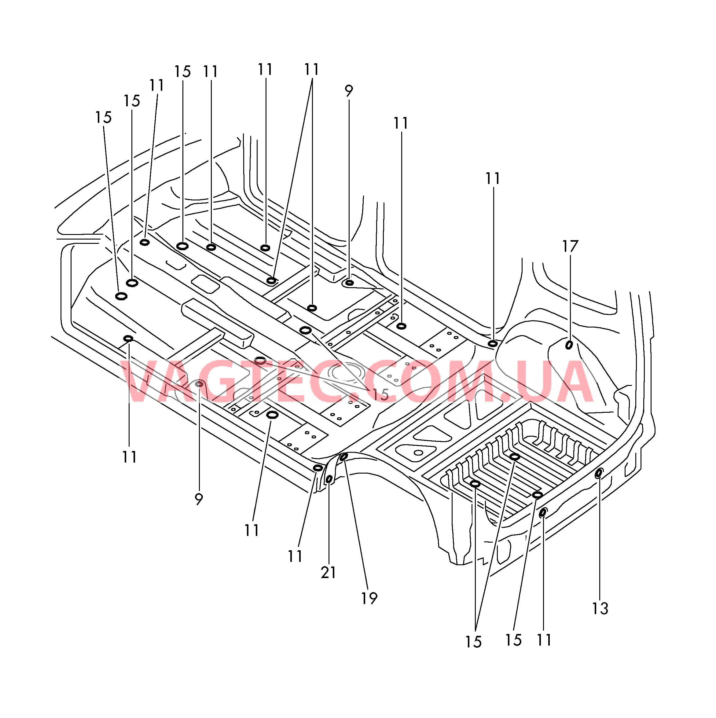 Заглушка Панель пола  для SEAT Alhambra 2015