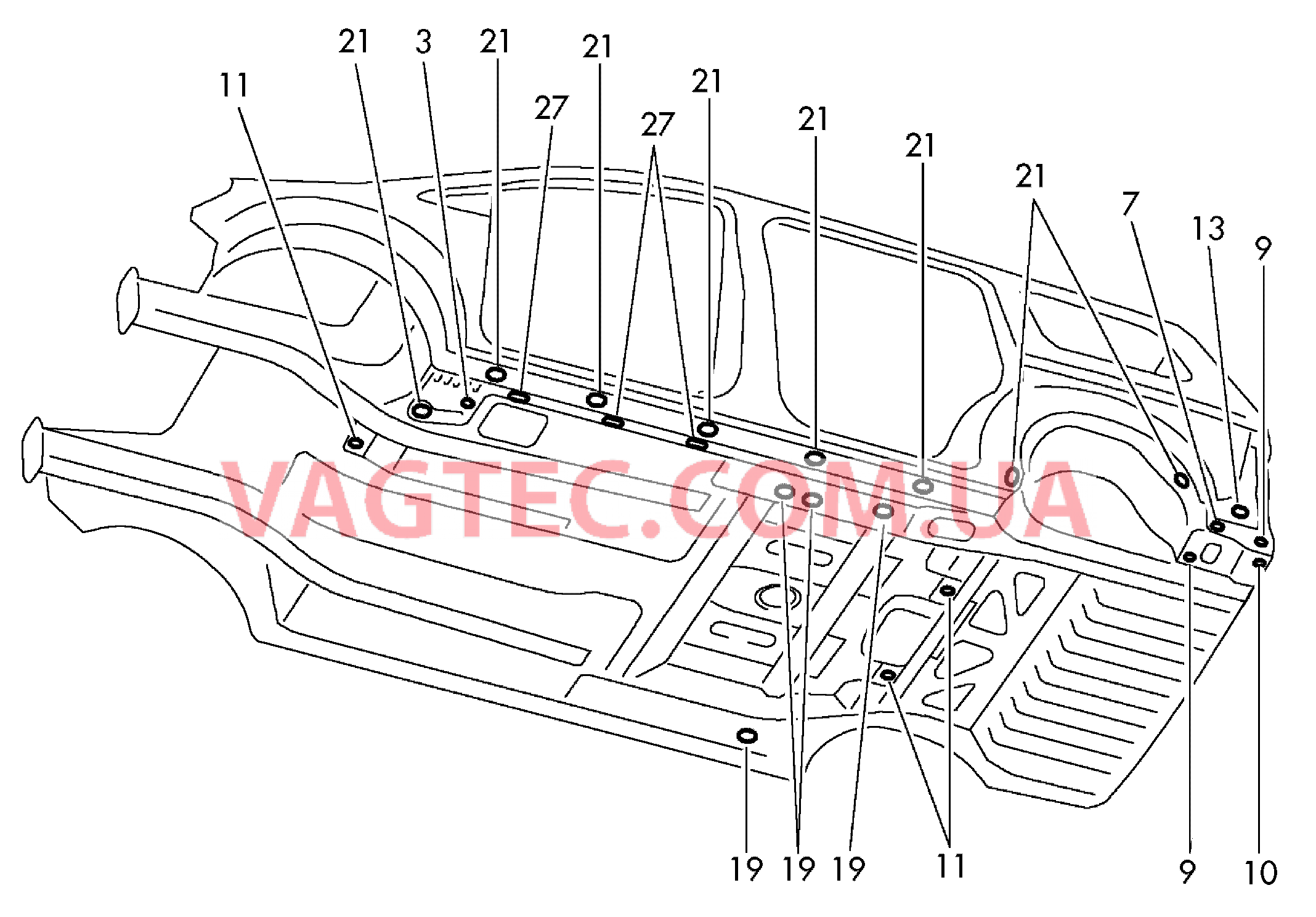Заглушка Панель пола  для SEAT Alhambra 2014