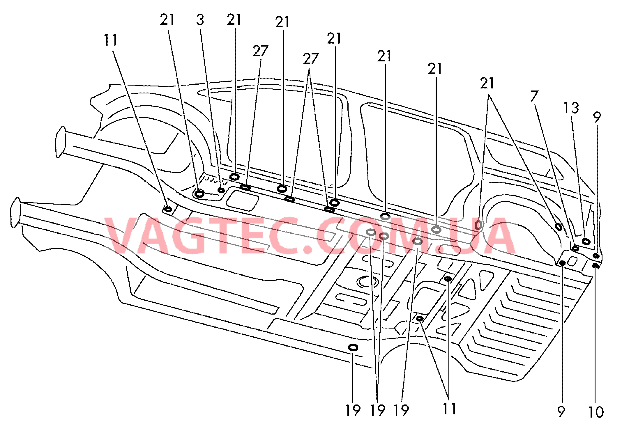 Заглушка Панель пола  для SEAT Alhambra 2011