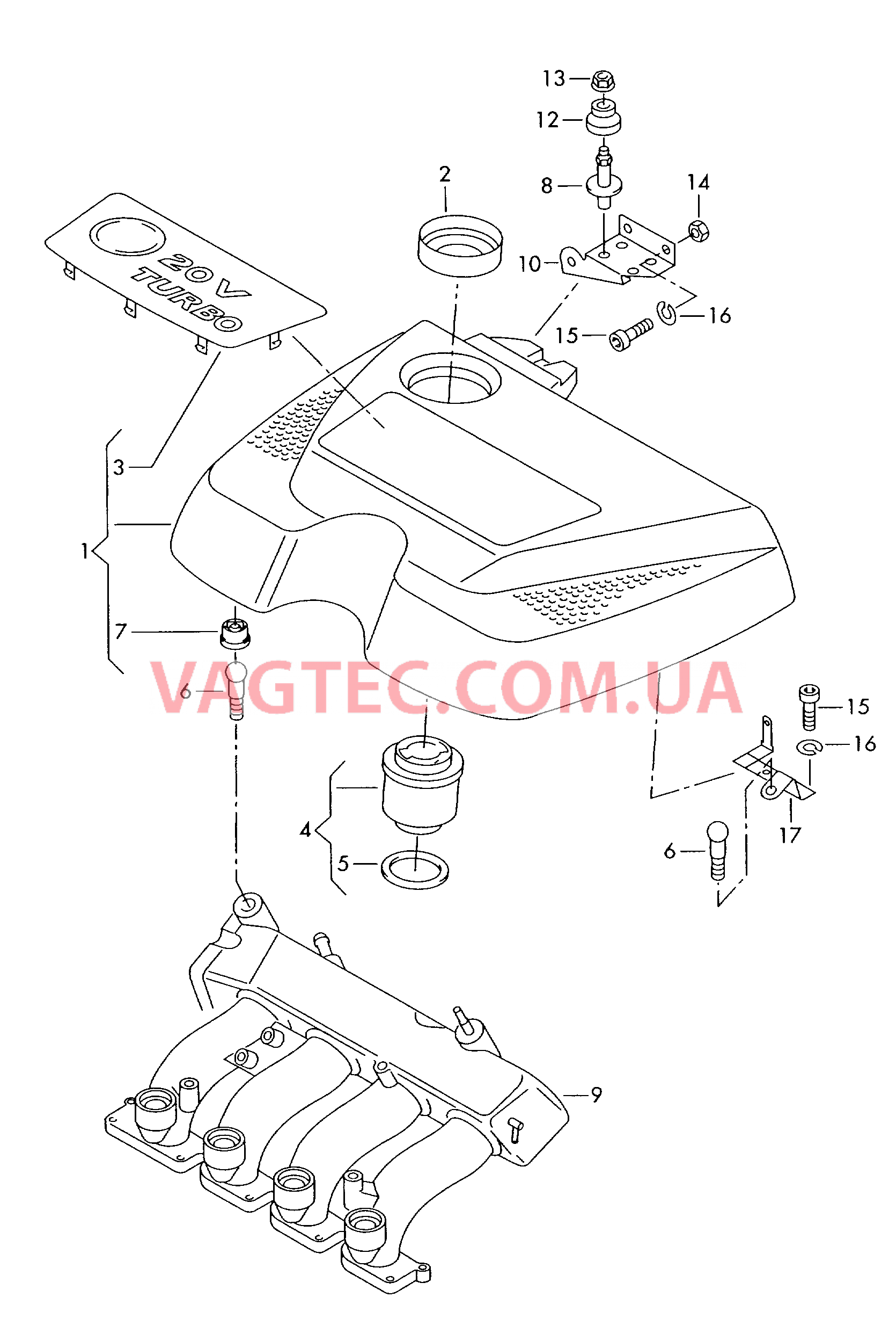 Защ. кожух впускн. коллектора  для VOLKSWAGEN Sharan 2002