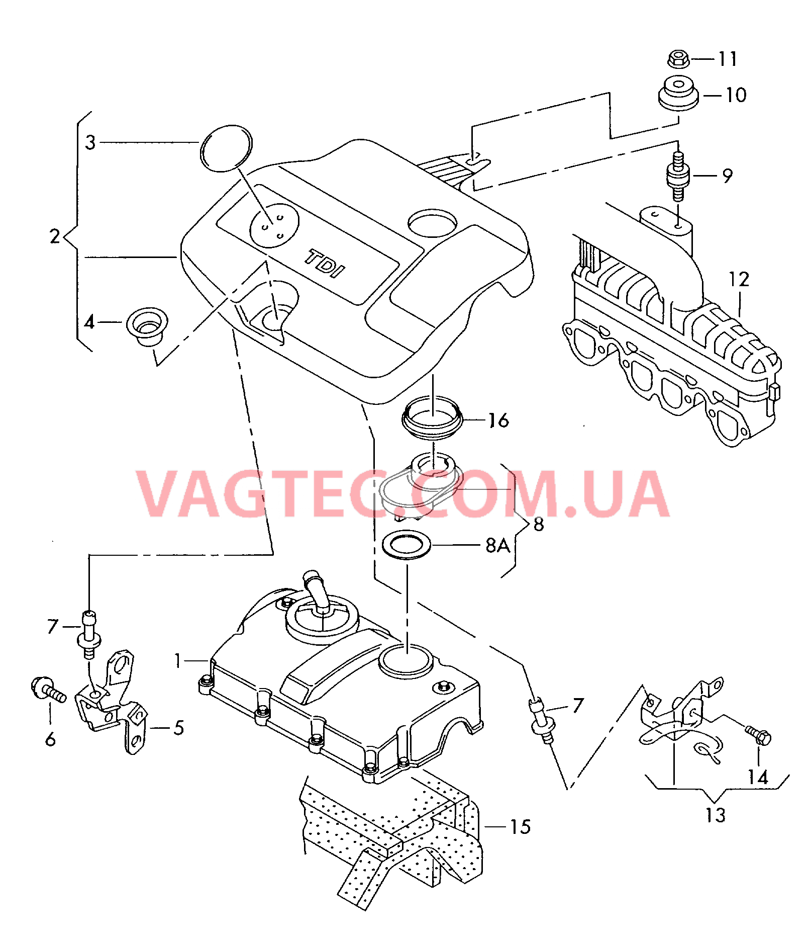 Защ. кожух впускн. коллектора  для SEAT Alhambra 2003