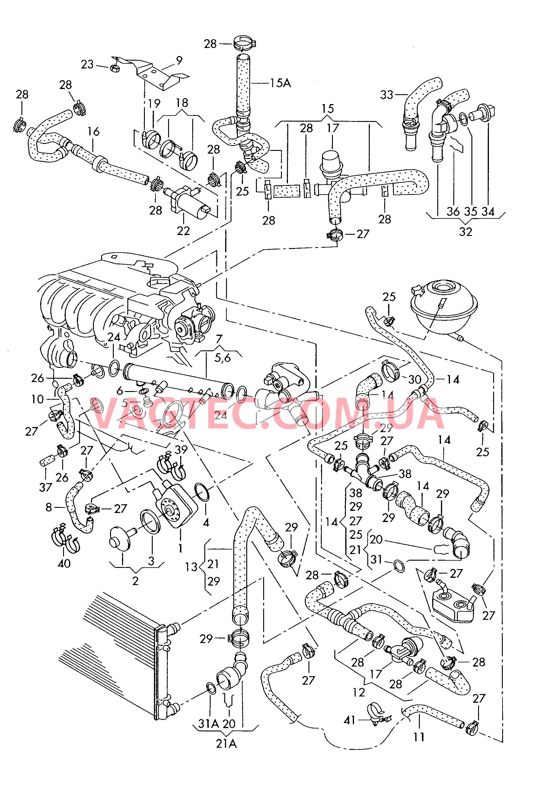 Жидкостное охлаждение  для SEAT Alhambra 2002