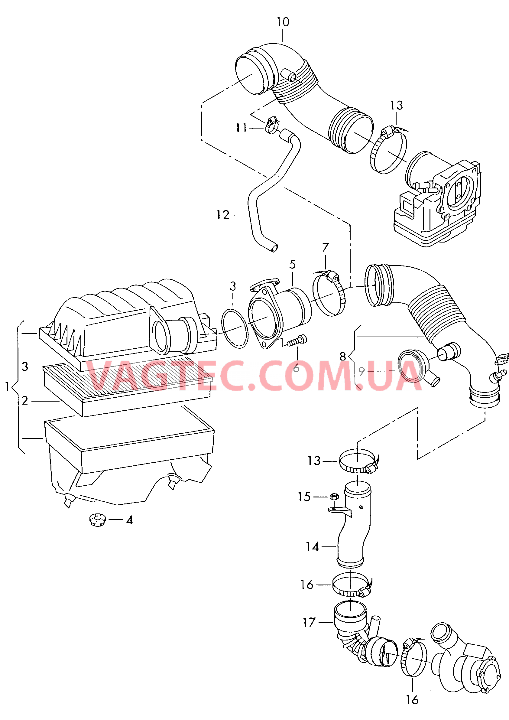 Возд. фильтр с сопутств. деталями  для VOLKSWAGEN Sharan 2004