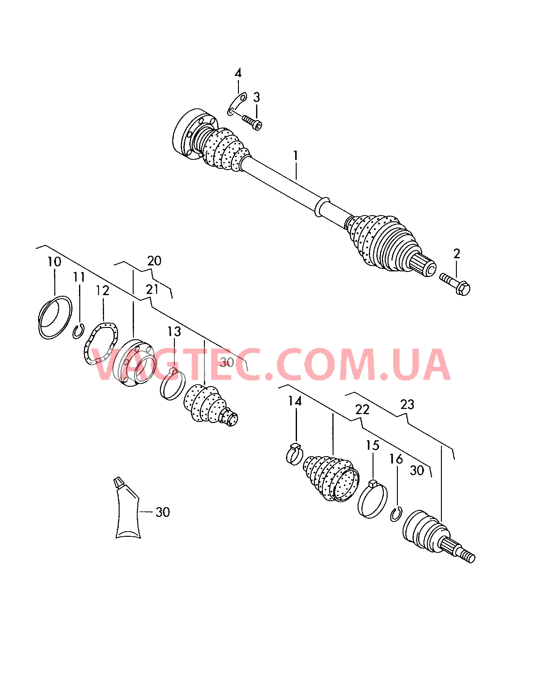 Приводной вал для 6-ступен. механической КП   F 7M-6-510 501>>* для SEAT Alhambra 2007
