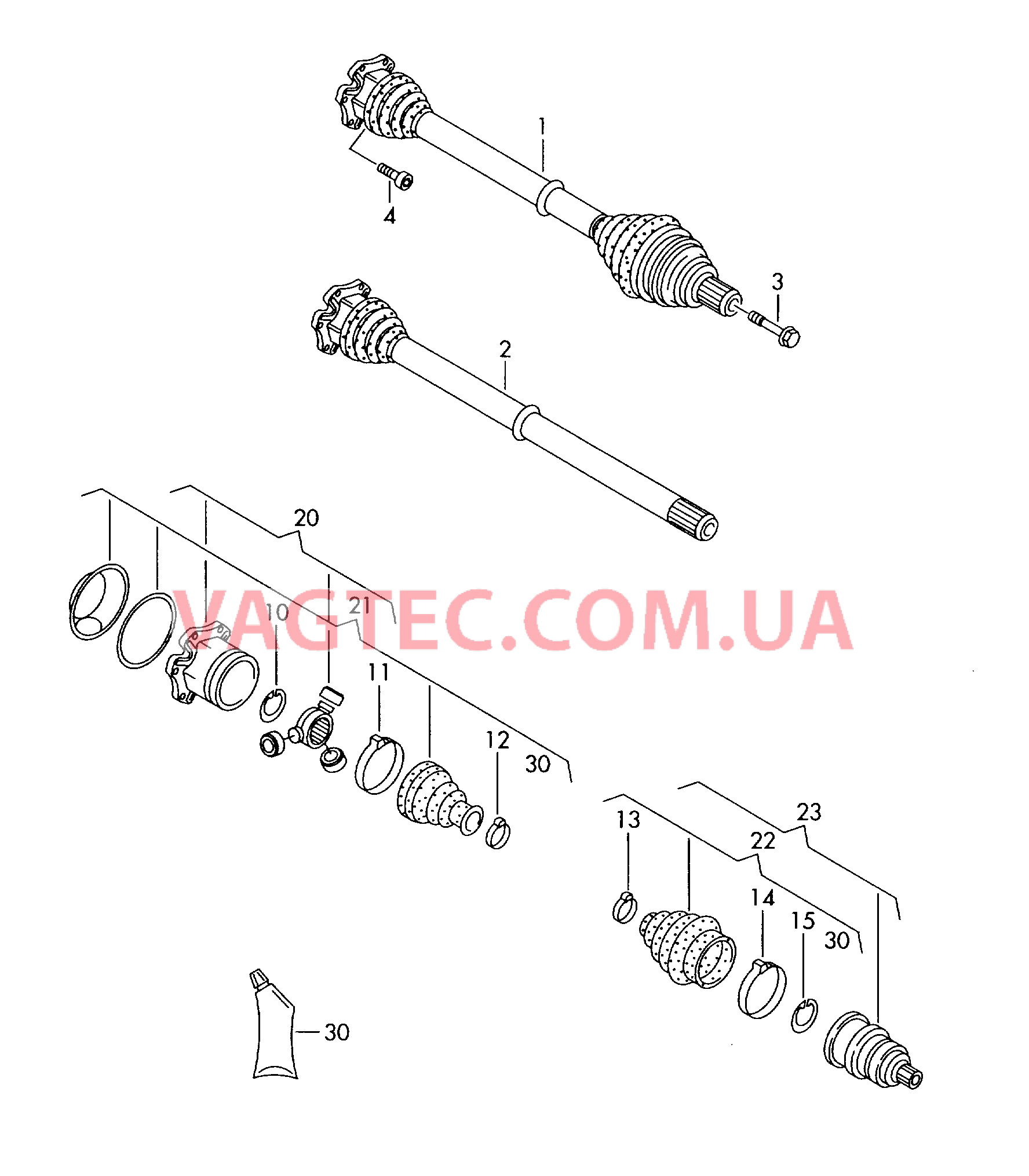 Приводной вал для 4-ступенчатой АКП  для VOLKSWAGEN Sharan 2001