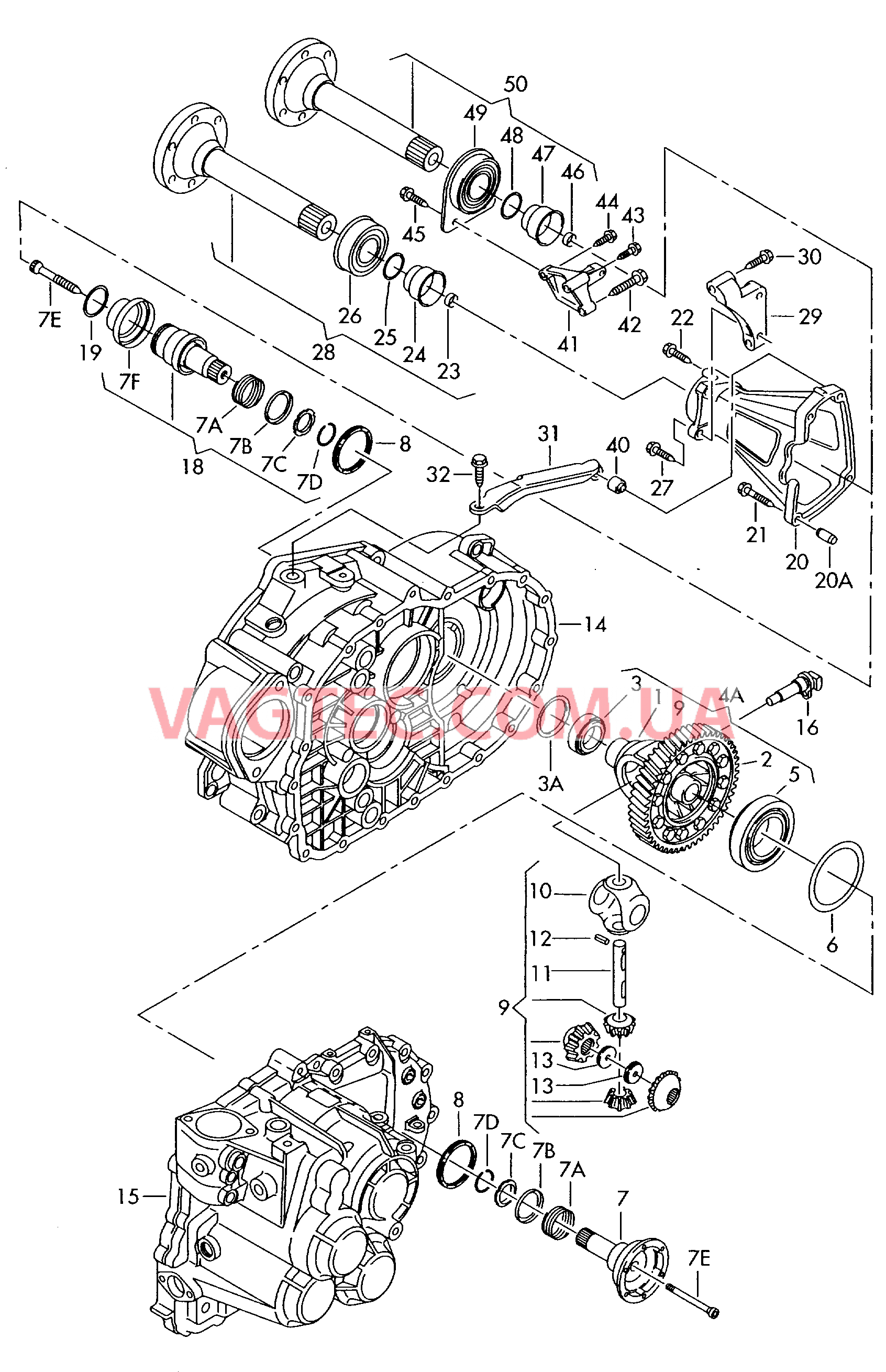 Дифференциал Ведомое колесо Крепеж передаточн. механизма 6-ступ. механическая КП  для SEAT Alhambra 2001