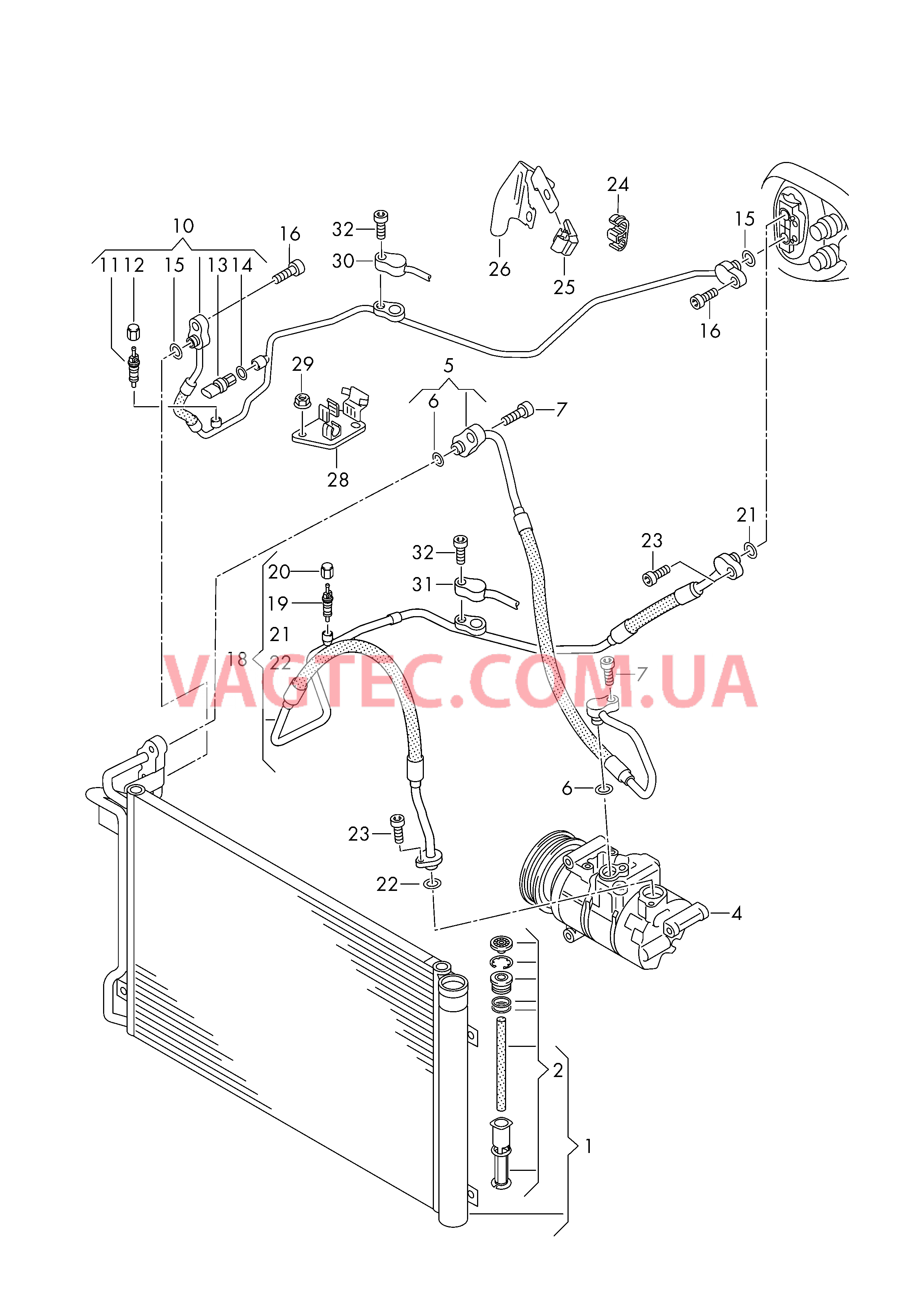 Конденсатор климат.установки Циркуляция хладагента   D - 29.08.2016>> для SEAT Alhambra 2018