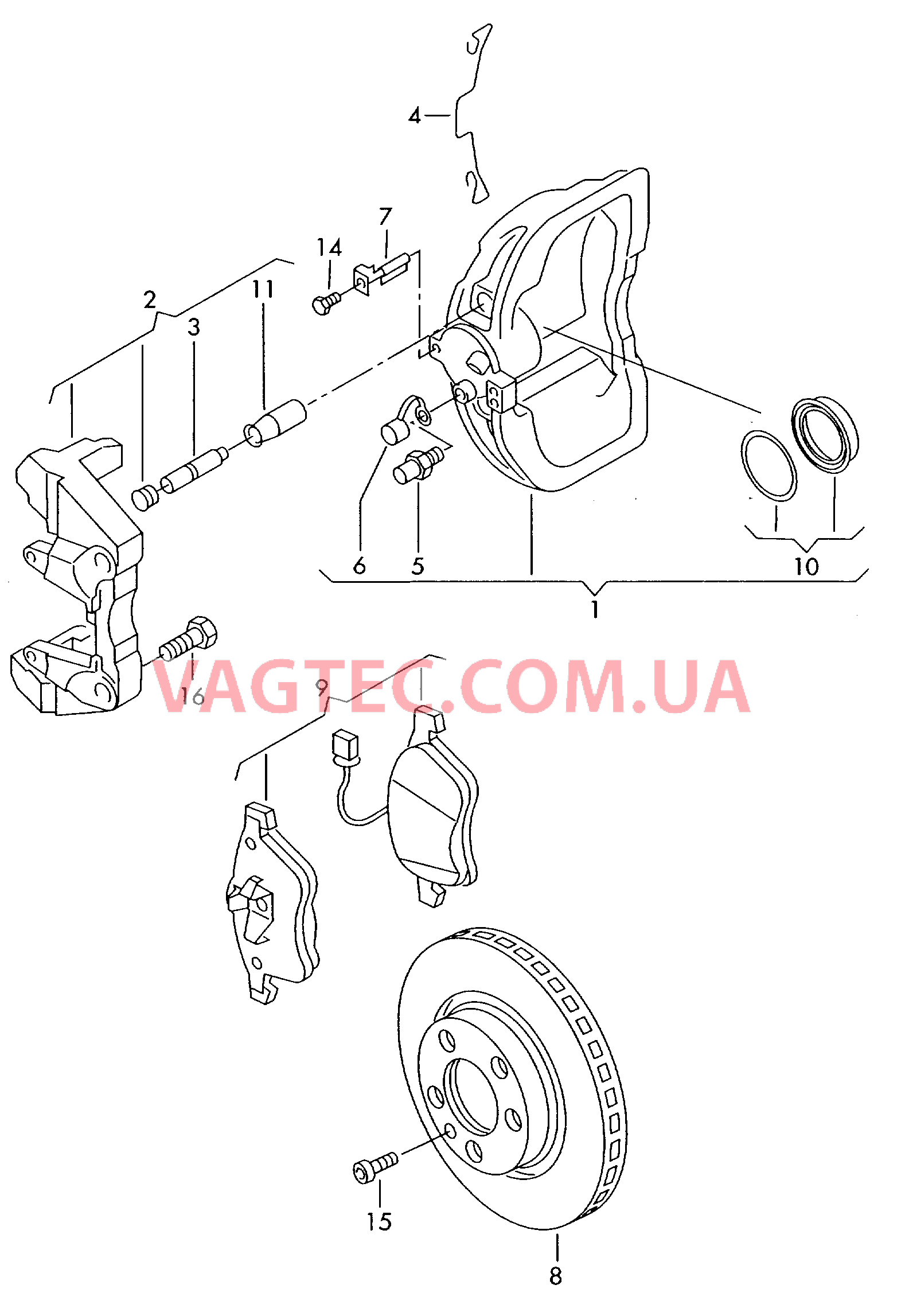 Дисковые тормоза  F 7M-1-500 001>> для SEAT Alhambra 2001