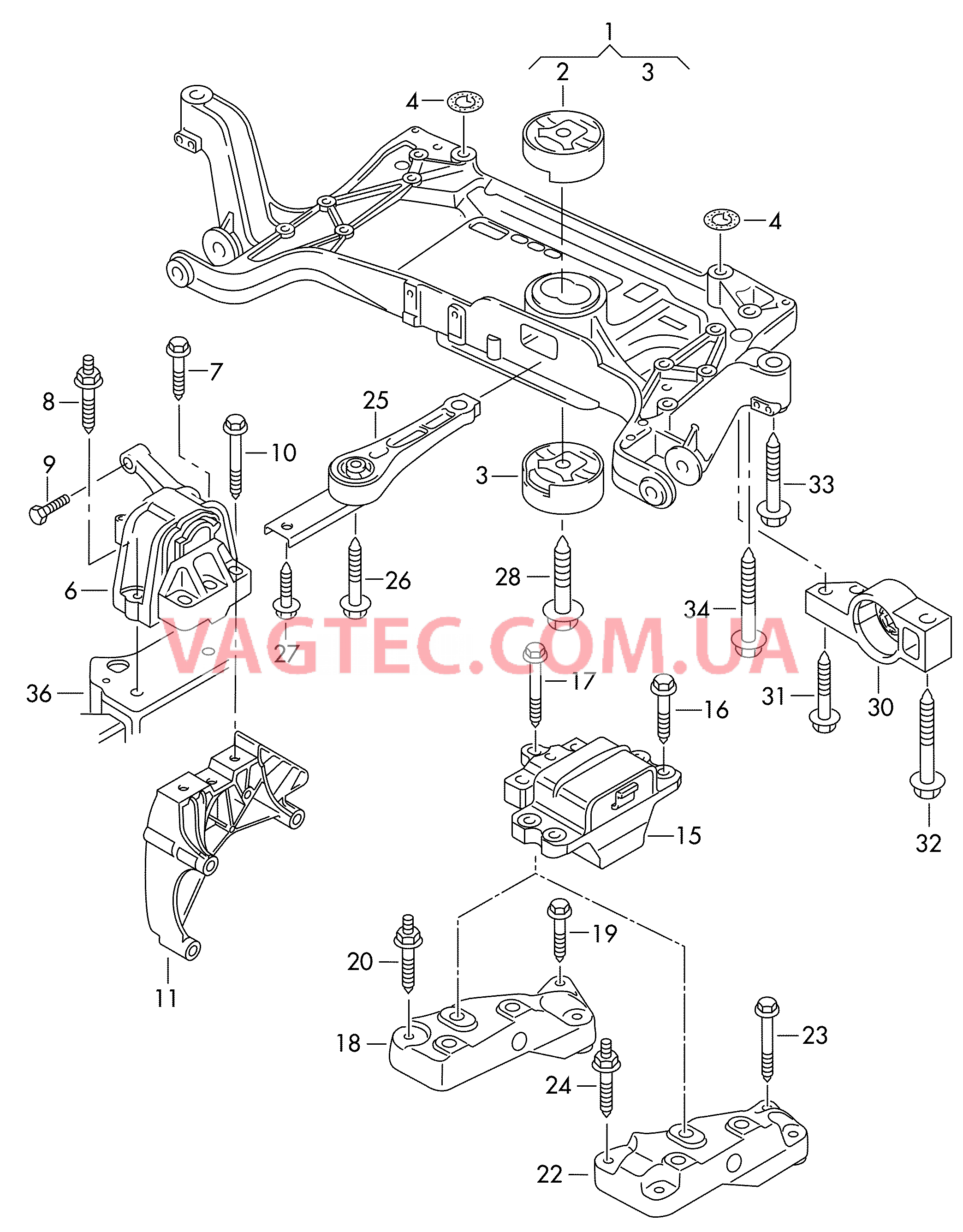 Детали крепления для двигателя и КП  для SEAT Alhambra 2012