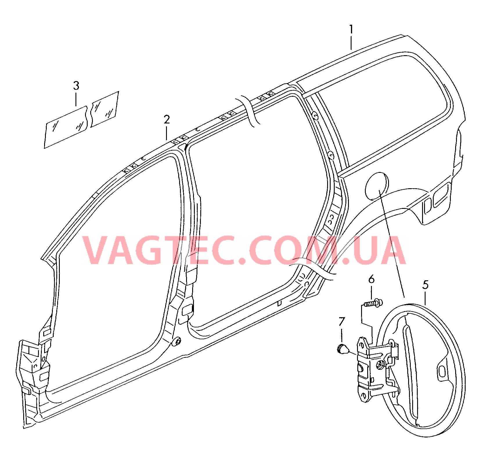 Отрезные детали боковины  Крышка лючка залив. горловины  для SEAT Alhambra 2004