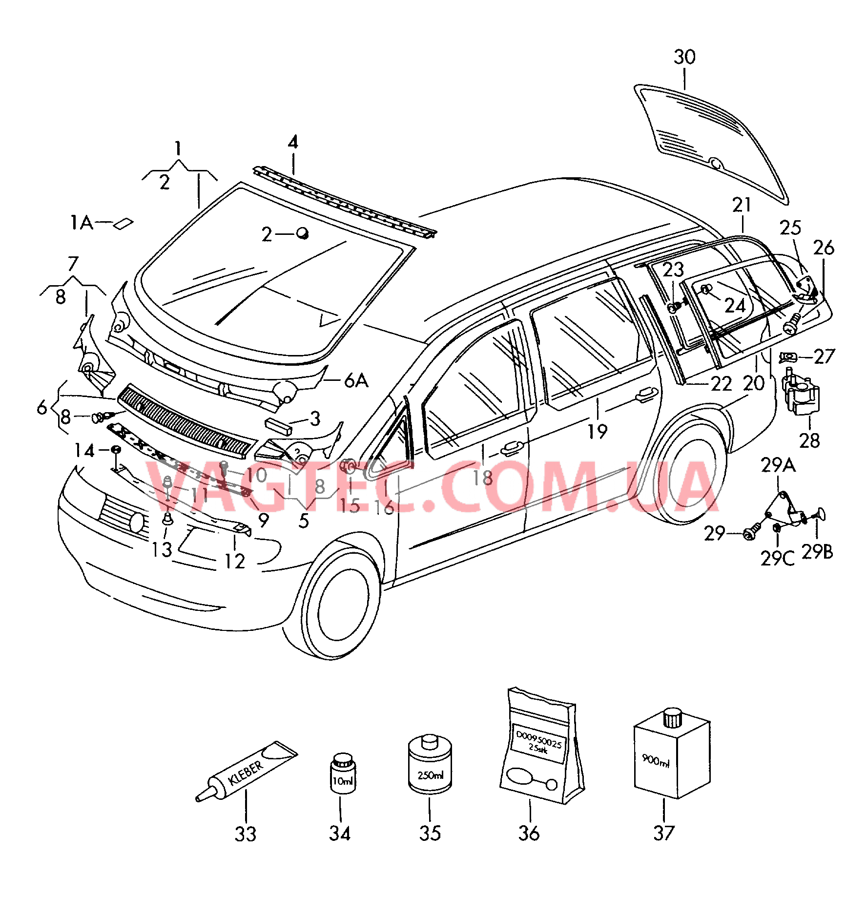 Ветровое стекло  для VOLKSWAGEN Sharan 2002