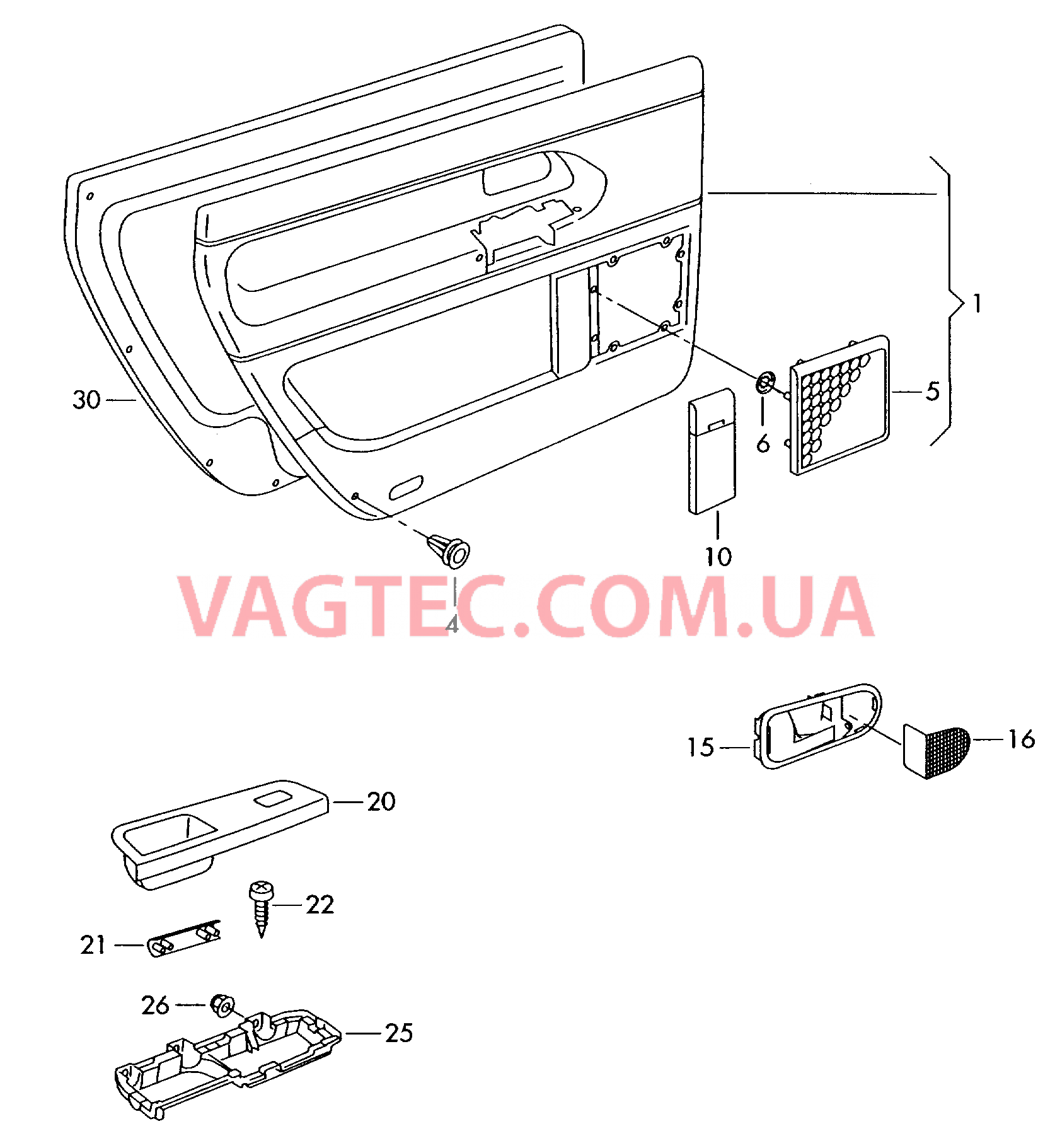 Обивка двери  для VOLKSWAGEN Sharan 2007