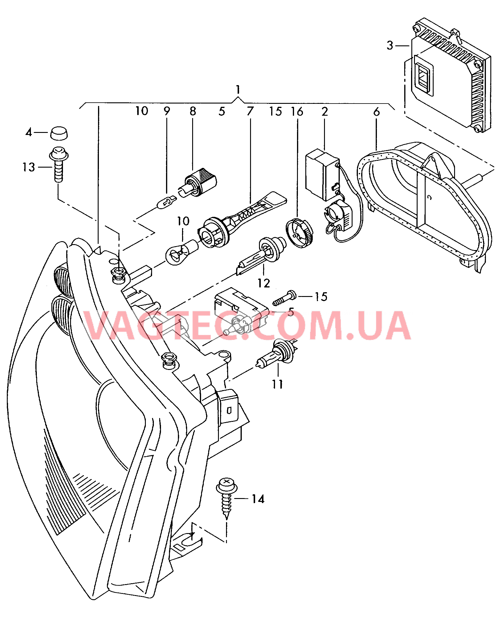 Двойная галогенная фара для газоразрядных ламп  Фонарь указателя поворота  для SEAT Alhambra 2008
