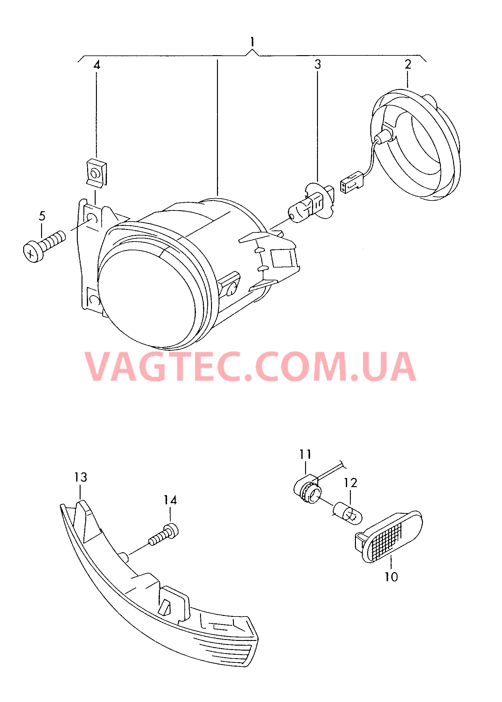 Галоген. противотуманная фара Фонарь указателя поворота  для SEAT Alhambra 2002