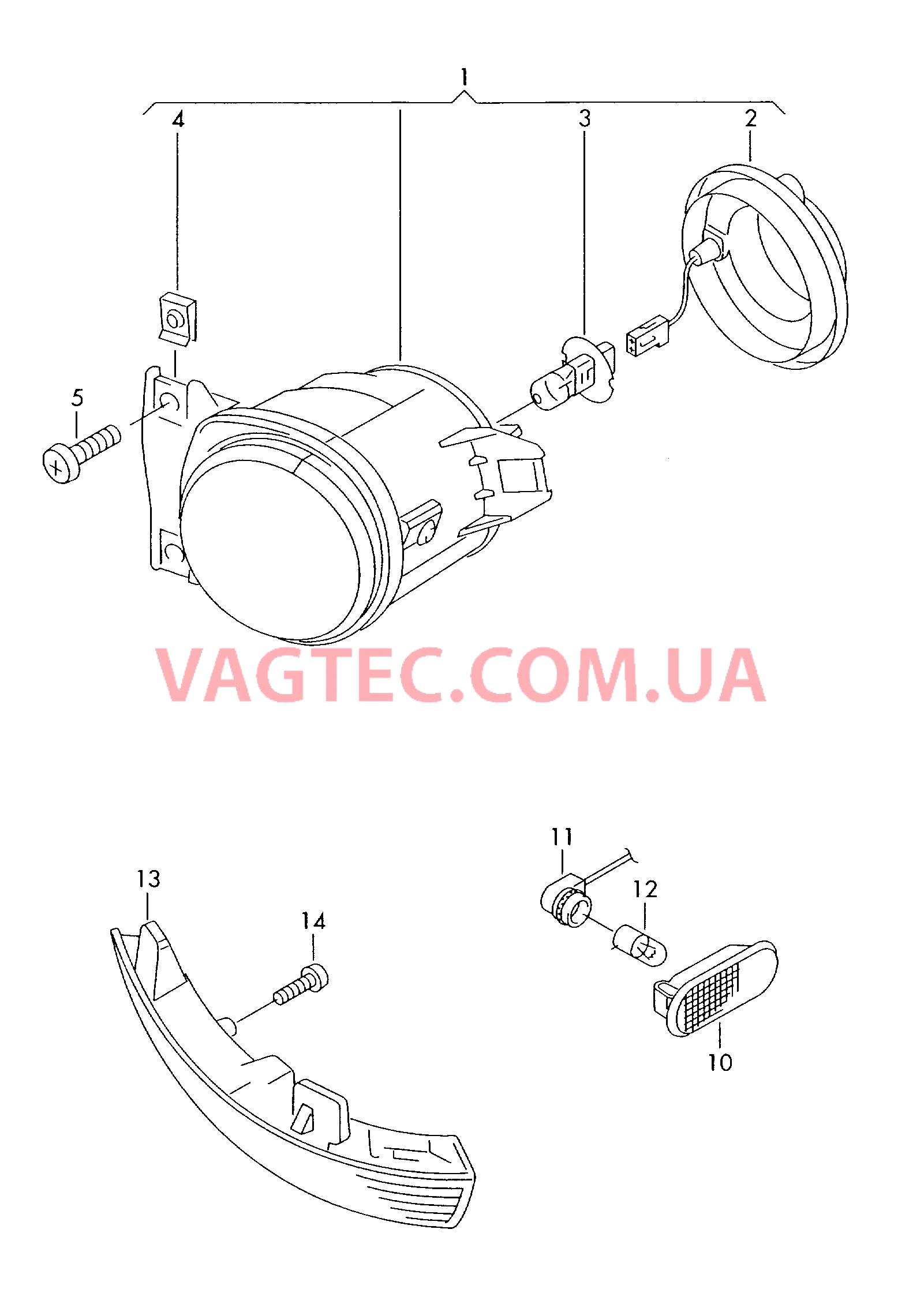 Галоген. противотуманная фара Фонарь указателя поворота  для VOLKSWAGEN Sharan 2007