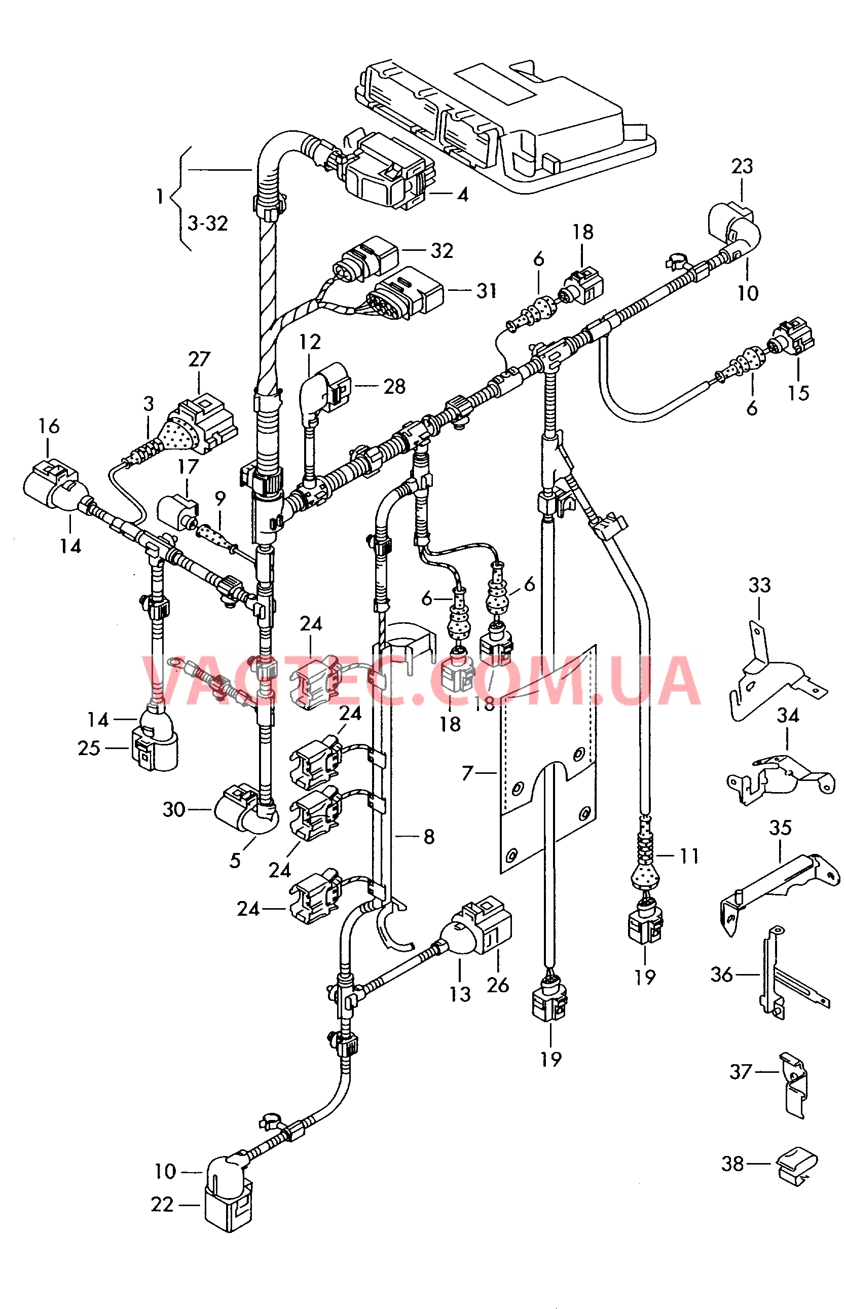 Жгут проводов для двигателя  для SEAT Alhambra 2004