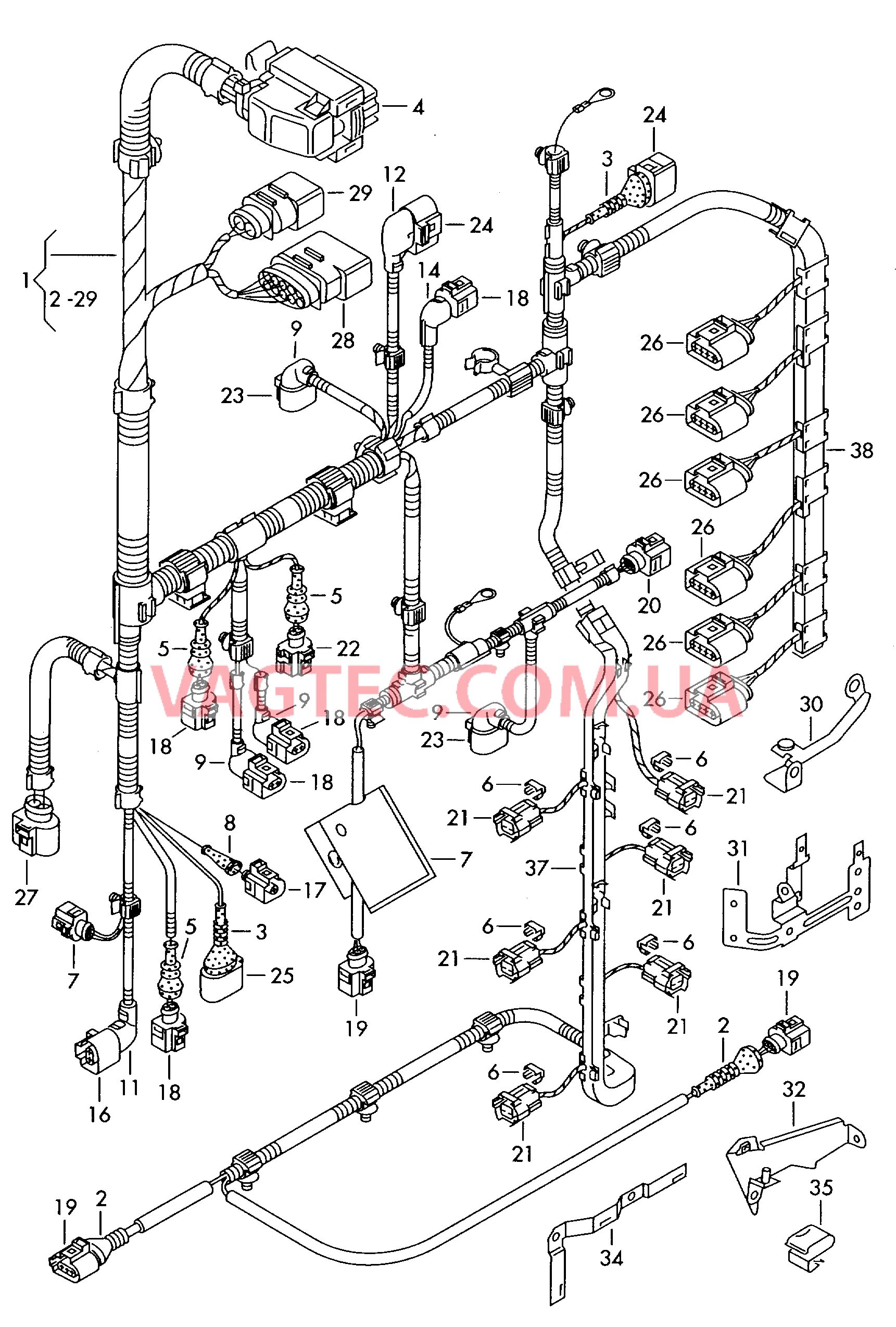 Жгут проводов для двигателя  для SEAT Alhambra 2005