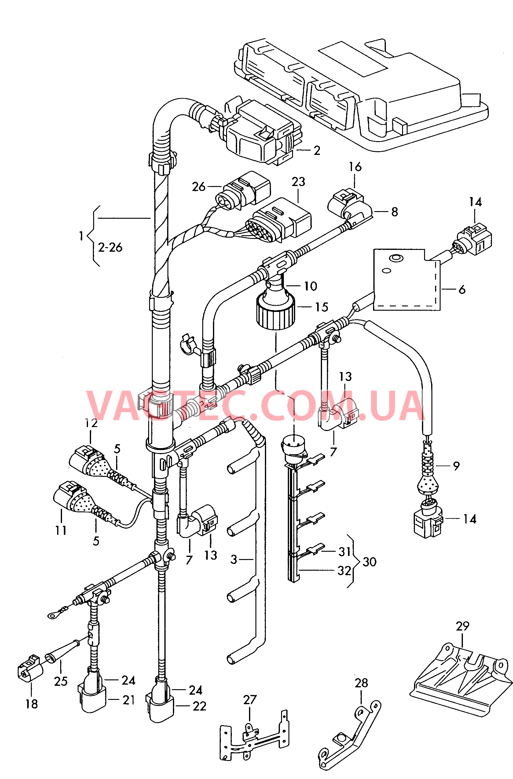 Жгут проводов для двигателя Насос-форсунка Кабель-адаптер Форсунка  для SEAT Alhambra 2003