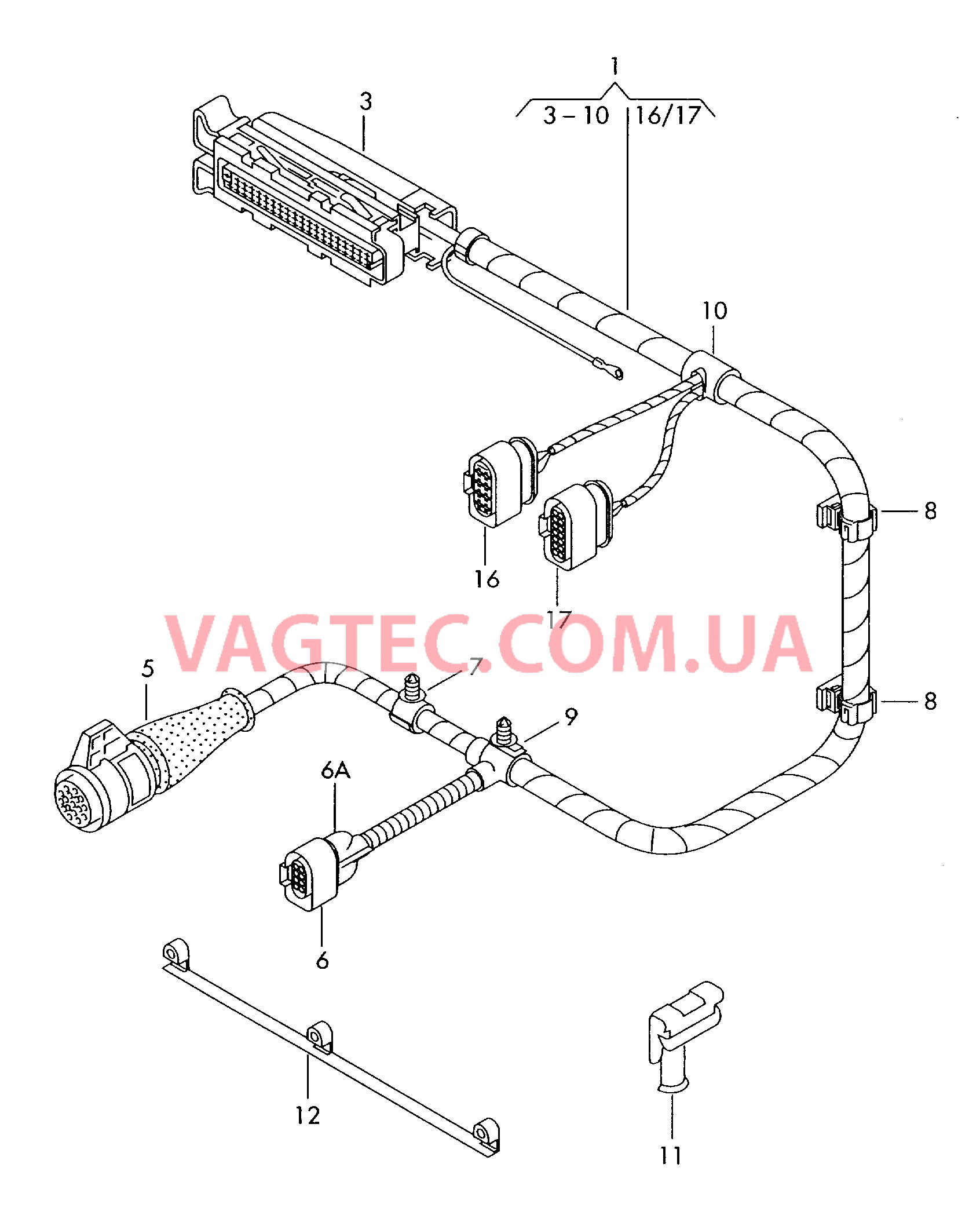 Комплект адаптерных кабелей для АКПП  для SEAT Alhambra 2001
