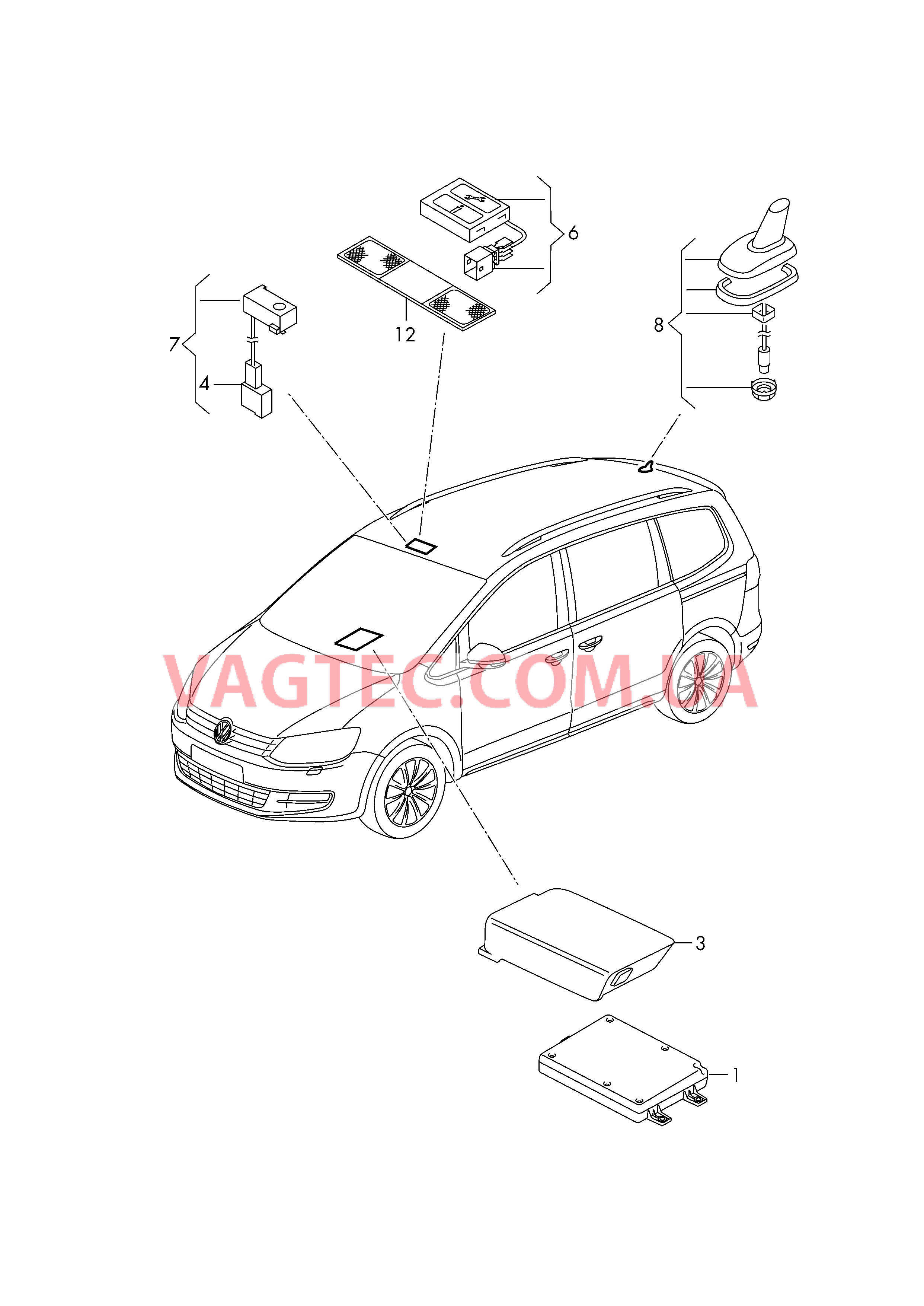 Электрические детали комплекта для подключения телефона  для SEAT Alhambra 2018