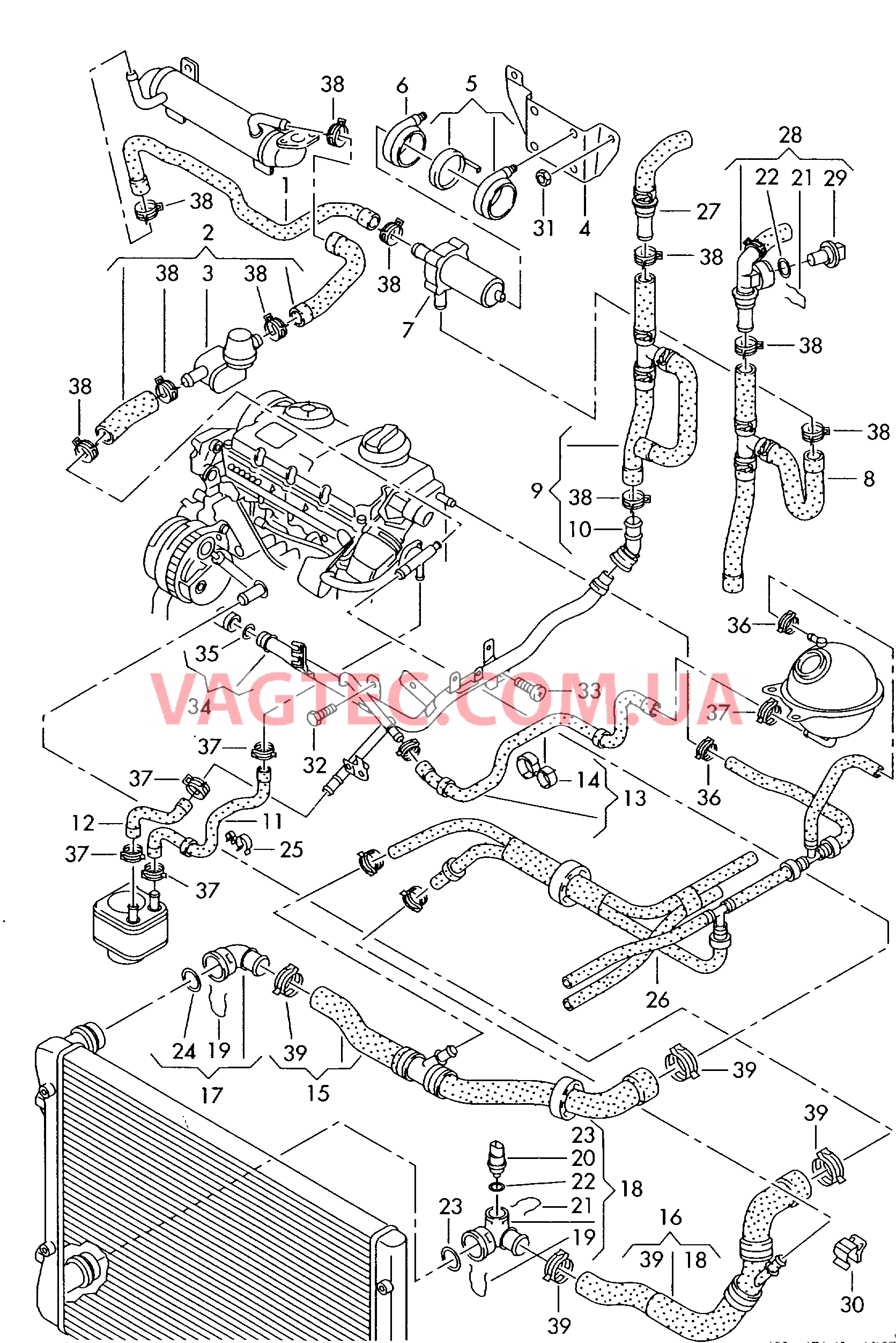 Жидкостное охлаждение  F             >> 7M-6-019 400* для VOLKSWAGEN Sharan 2006